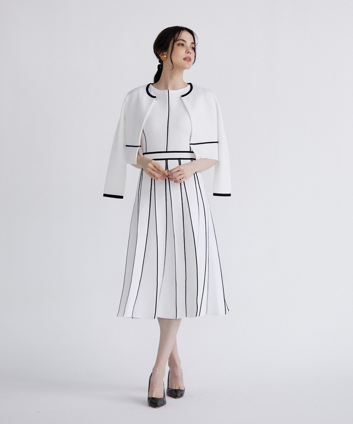 Maglie le cassetto「《M Maglie le cassetto》ラインクルーカーディガン」|カーディガン|