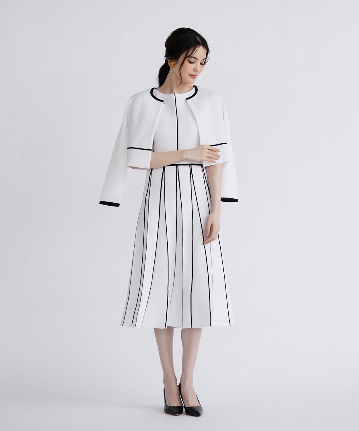 Maglie le cassetto「《M Maglie le cassetto》ラインクルーカーディガン」|カーディガン|