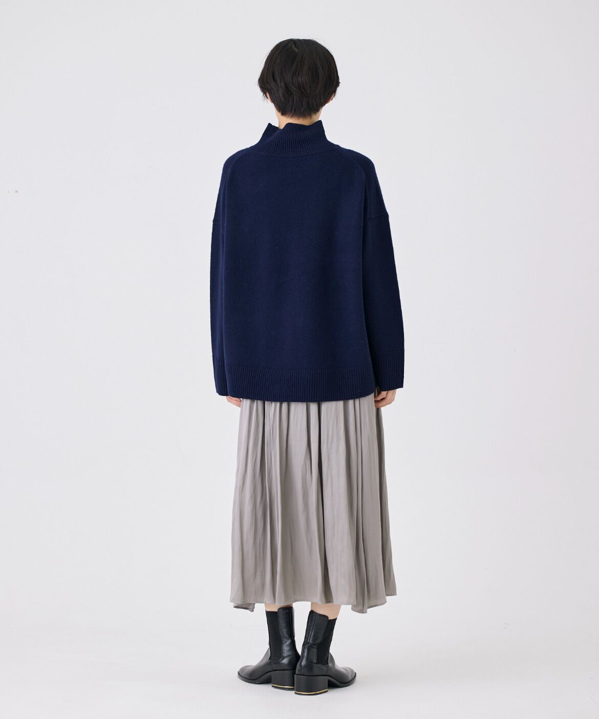 7-IDconcept.「タックギャザーサテンスカート」|スカート|