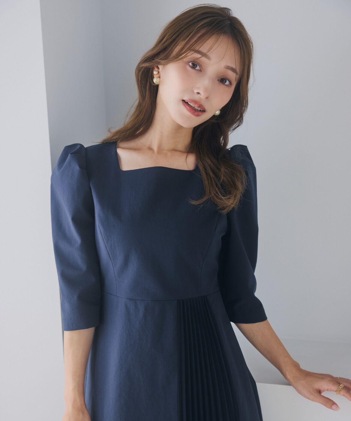 Maglie le cassetto「《M Maglie le cassetto&times;吉田理紗》ハレ映えプリーツワンピース」|ワンピース|