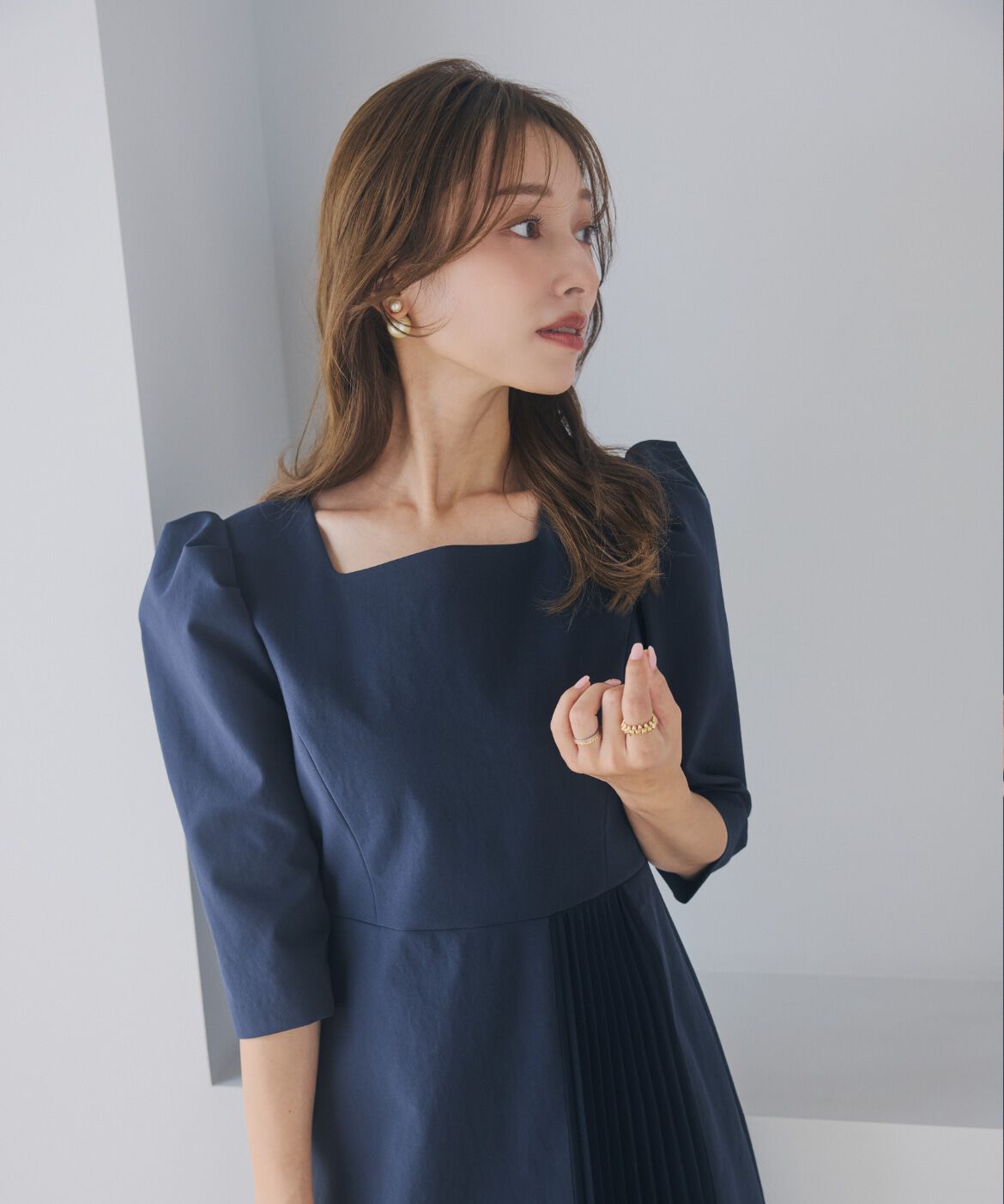 Maglie le cassetto「《M Maglie le cassetto&times;吉田理紗》ハレ映えプリーツワンピース」|ワンピース|