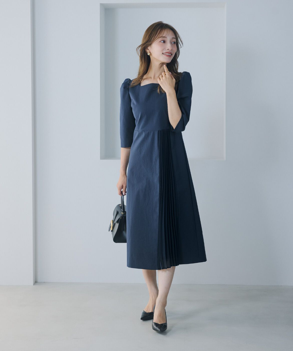 Maglie le cassetto「《M Maglie le cassetto&times;吉田理紗》ハレ映えプリーツワンピース」|ワンピース|