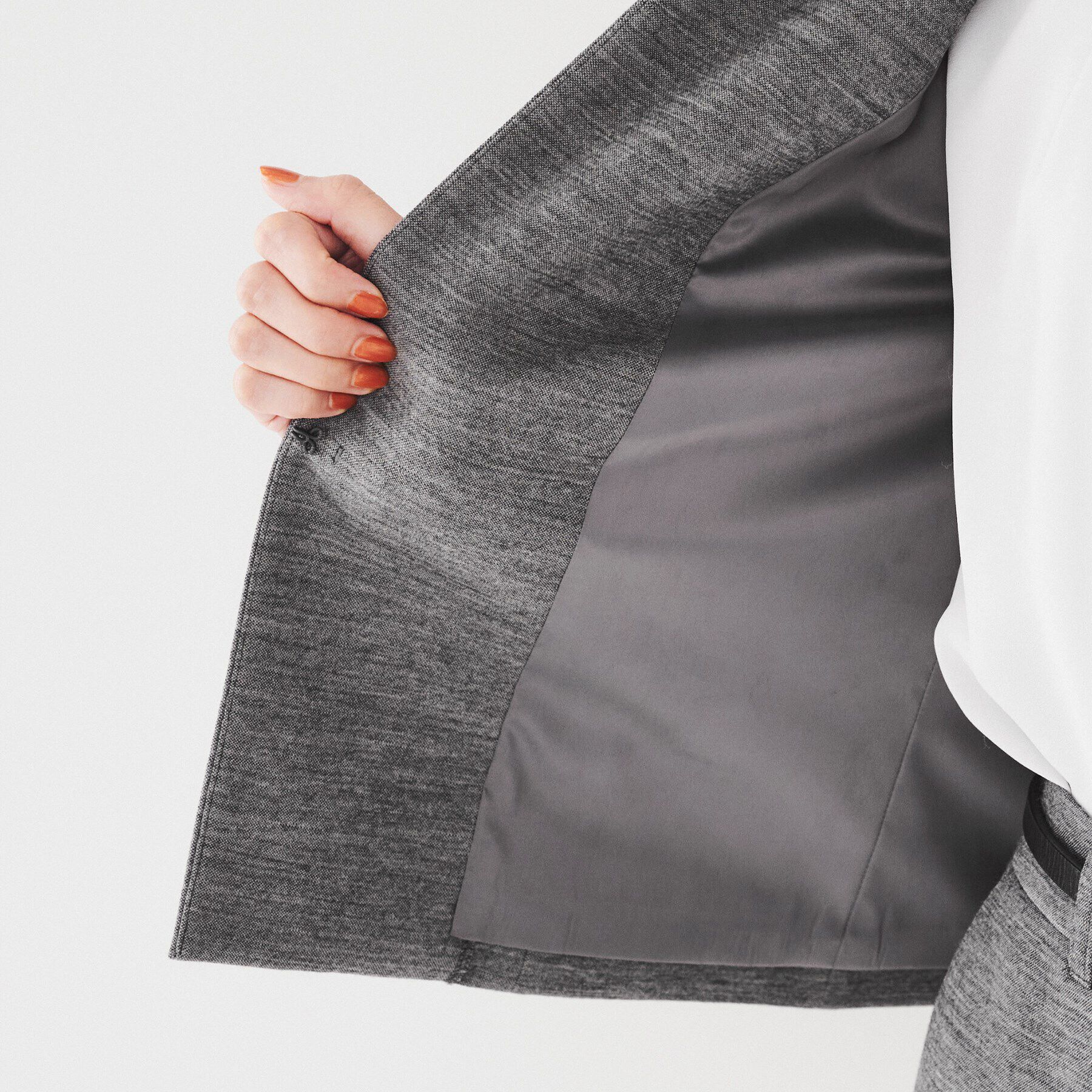 UNTITLED「【通勤スーツ】ウール混ジャージ ノーカラージャケット」|ノーカラージャケット|