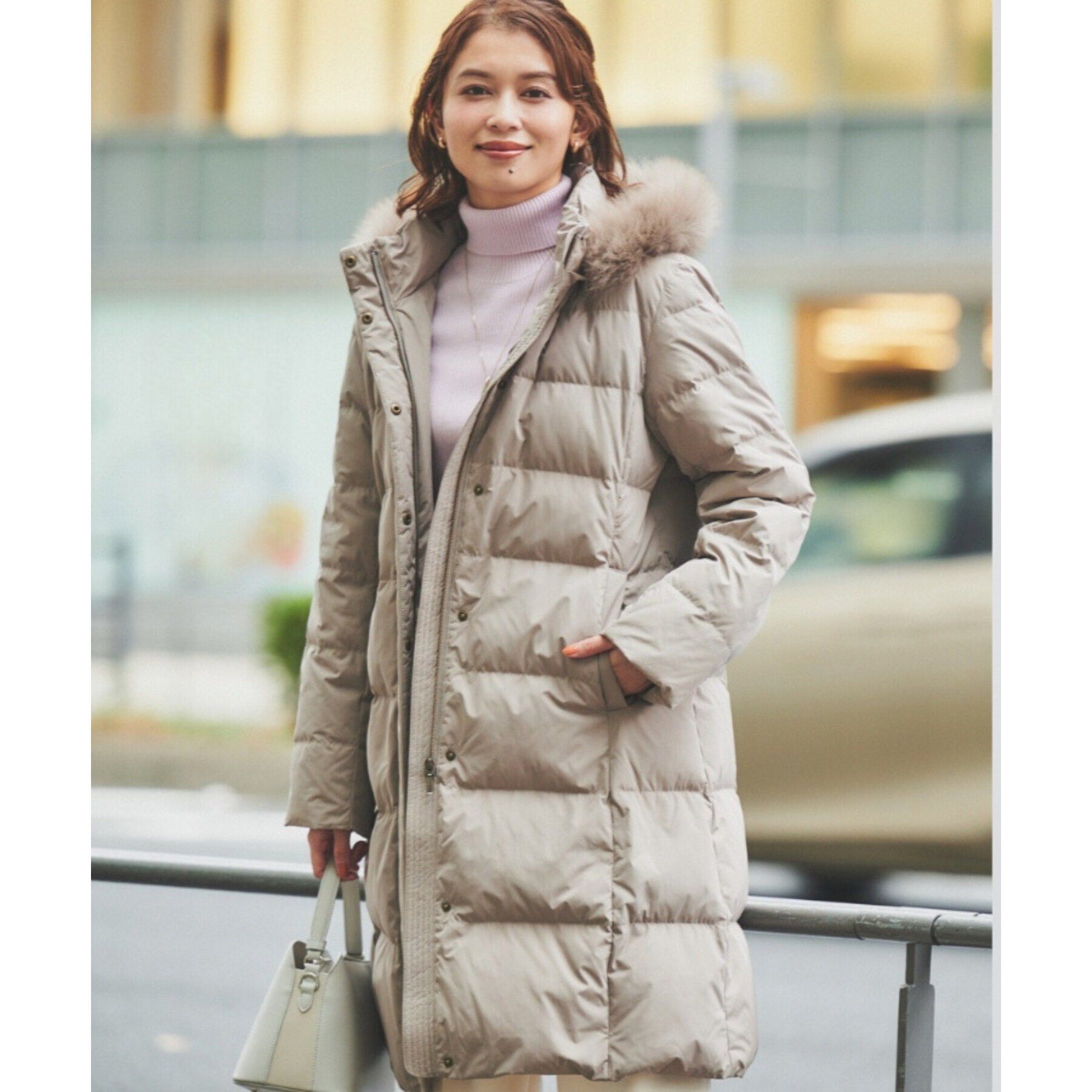 UNTITLED「【撥水／洗える／フード取り外し】ファー付きロングダウンコート」|ダウン|