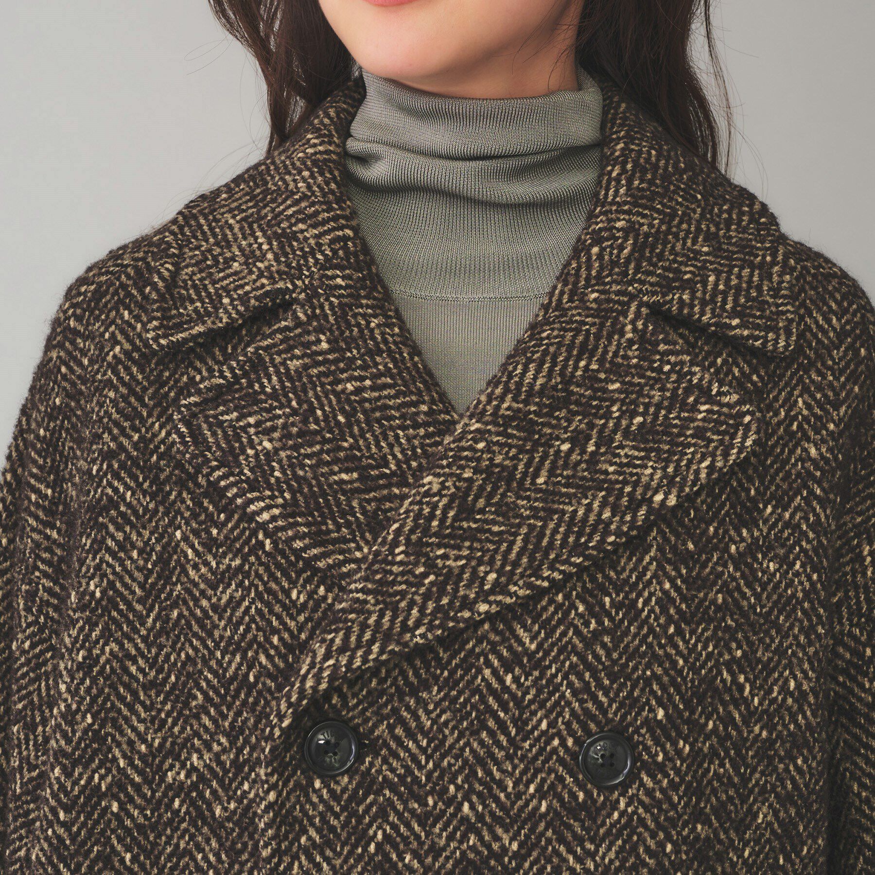 UNTITLED「【TICCA】ミックスツイードピーコート」|ピーコート|