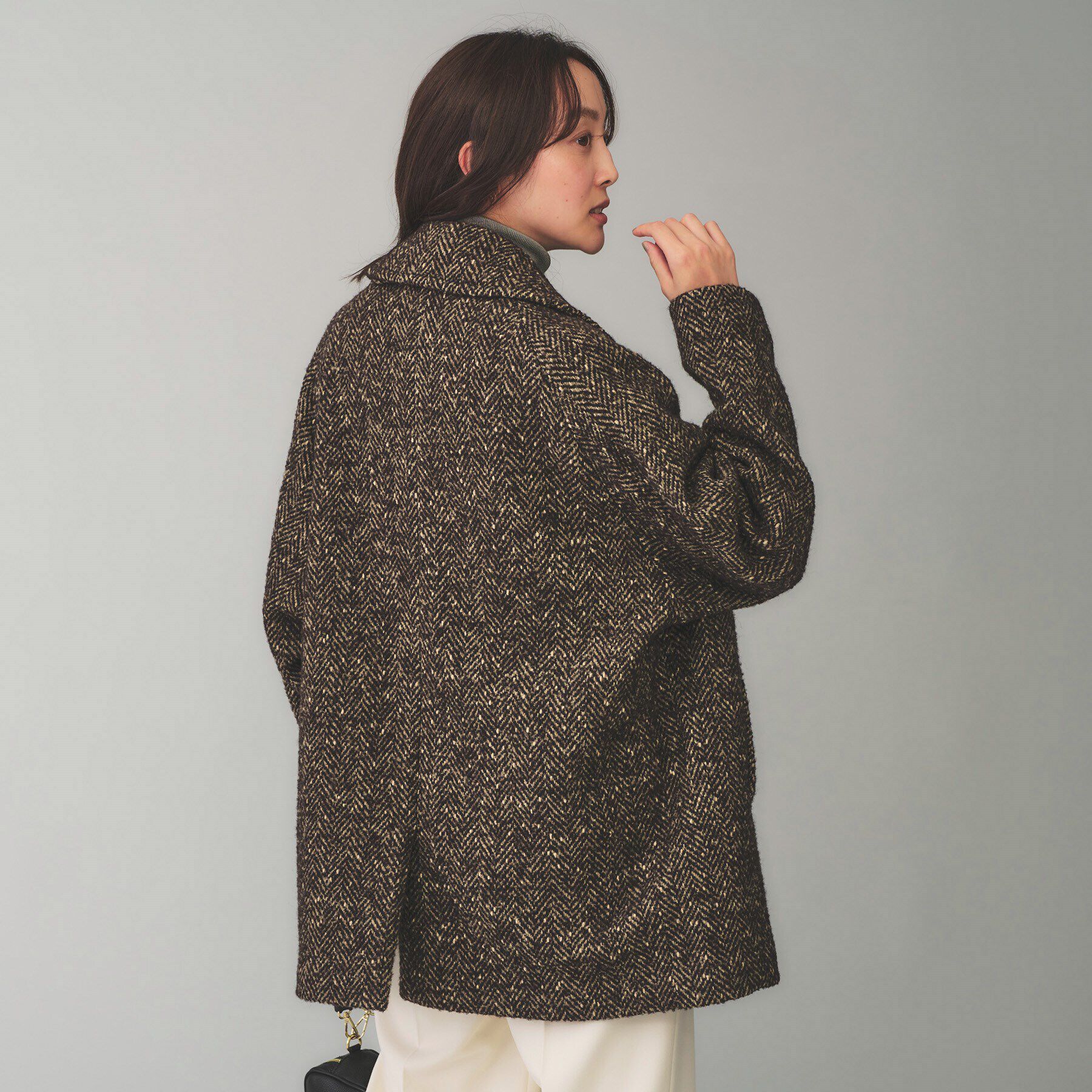 UNTITLED「【TICCA】ミックスツイードピーコート」|ピーコート|