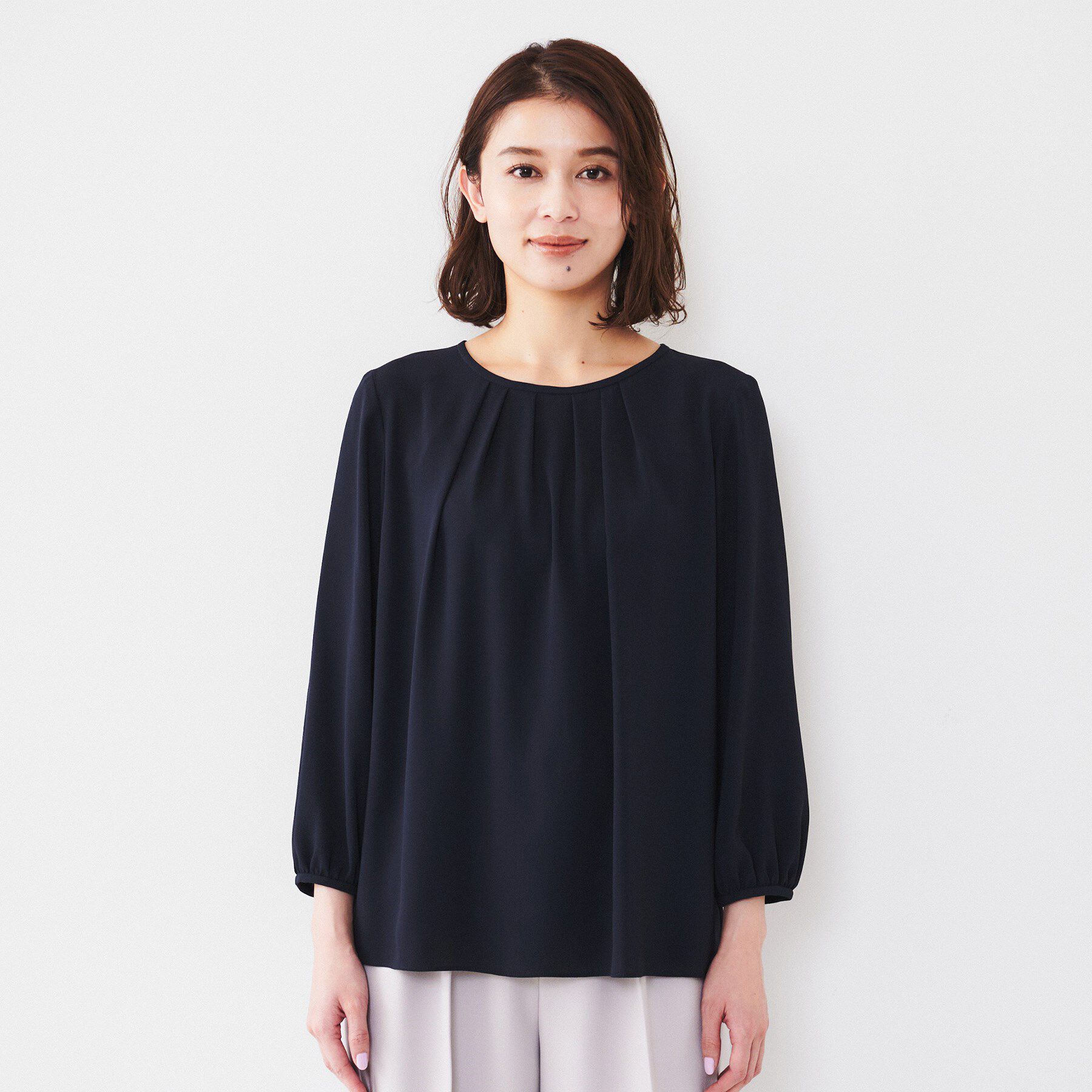 UNTITLED「【通勤】ジョーゼット タックブラウス」|シャツ・ブラウス|
