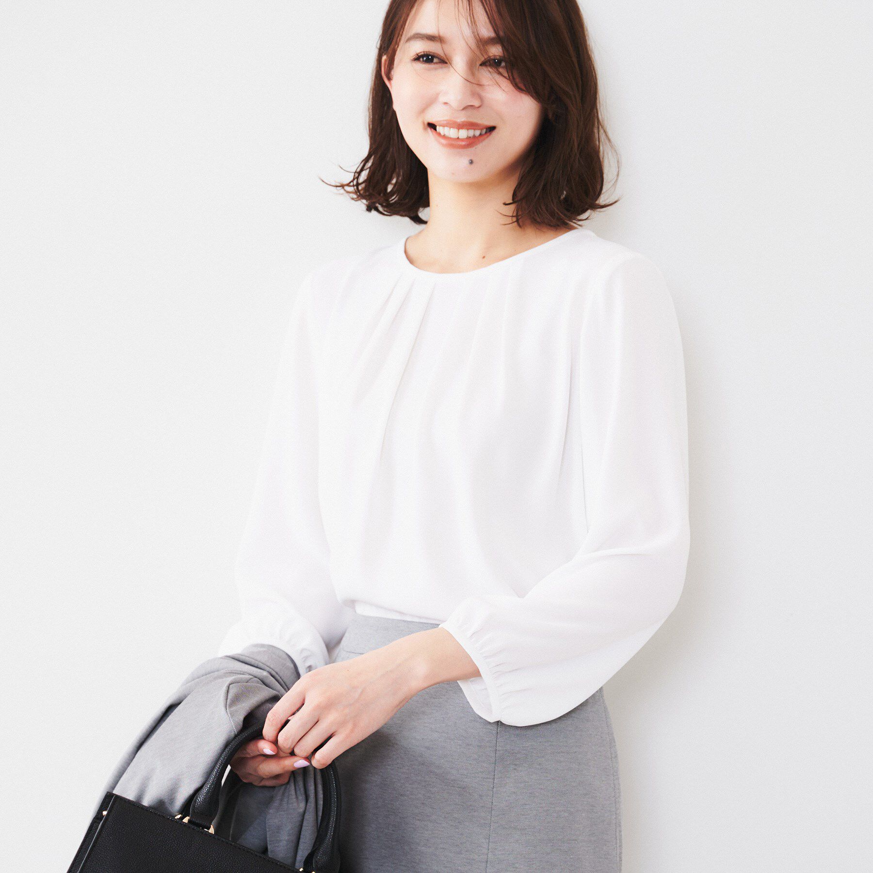 UNTITLED「【通勤】ジョーゼット タックブラウス」|シャツ・ブラウス|