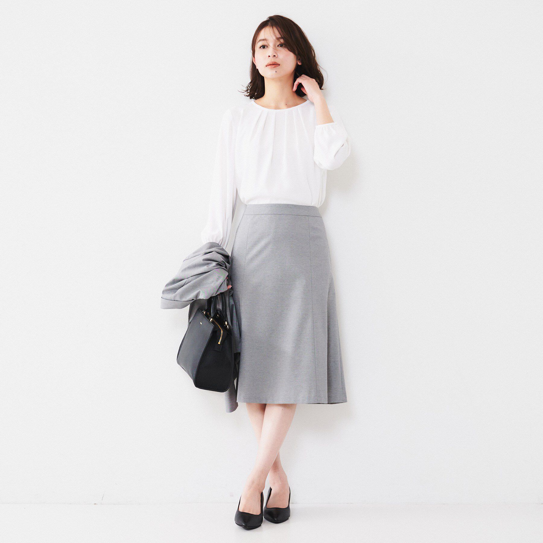 UNTITLED「【通勤】ジョーゼット タックブラウス」|シャツ・ブラウス|