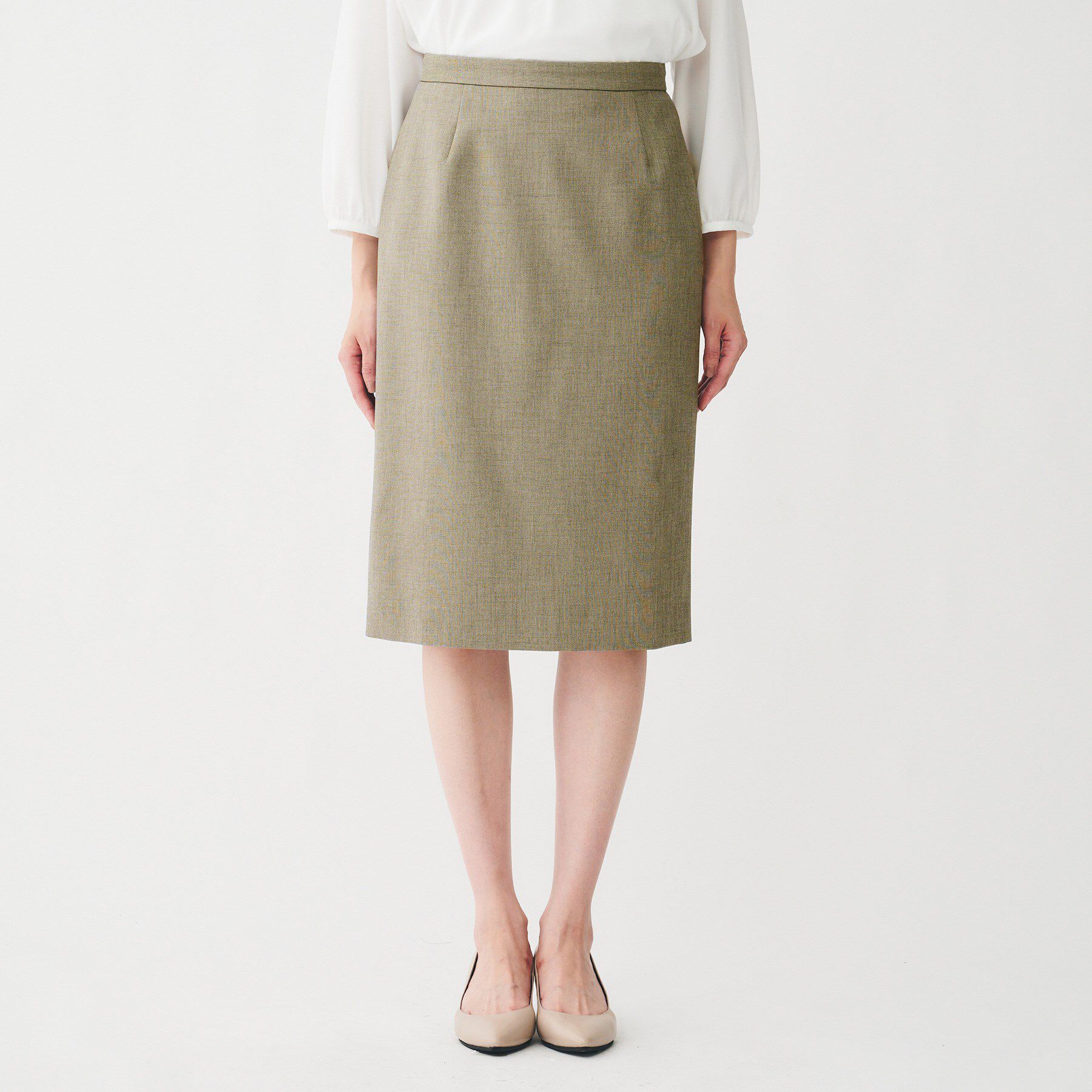 UNTITLED「【洗える/お仕事スーツ】ドライメランジ タイトスカート」|スカート|