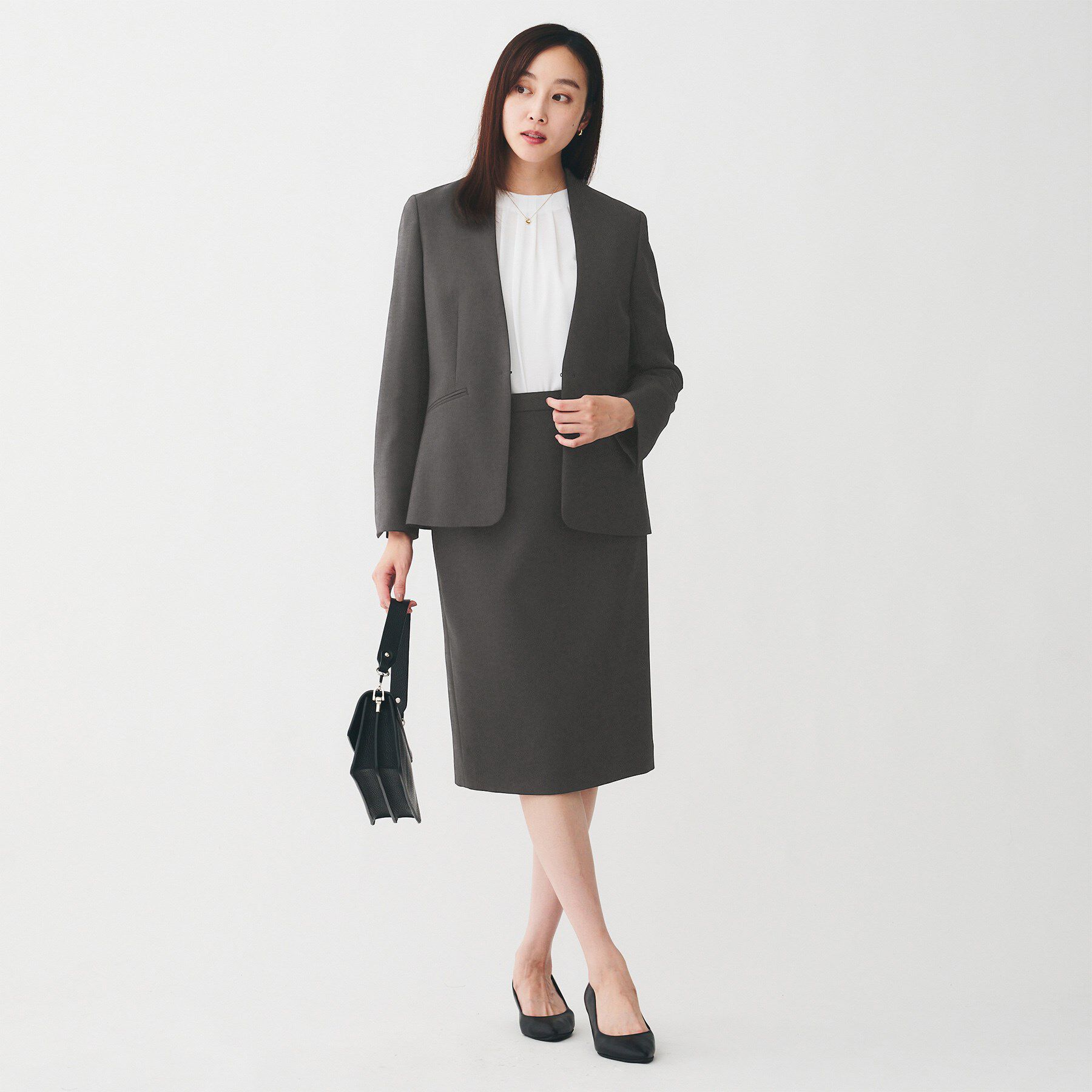 UNTITLED「【洗える/お仕事スーツ】ドライメランジ タイトスカート」|スカート|