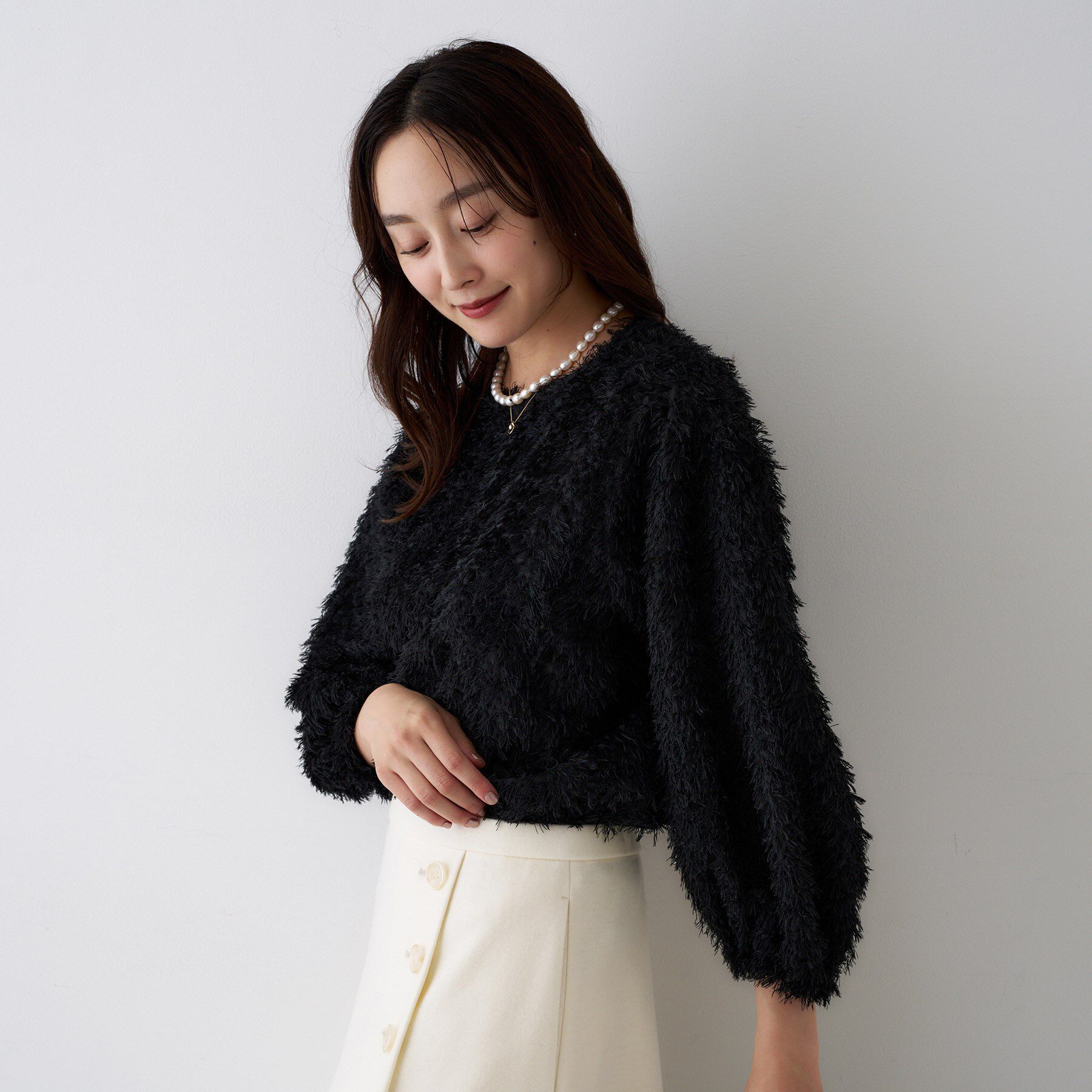 UNTITLED「【洗える/1枚で着映え】カットジャカードトップス」|シャツ・ブラウス|