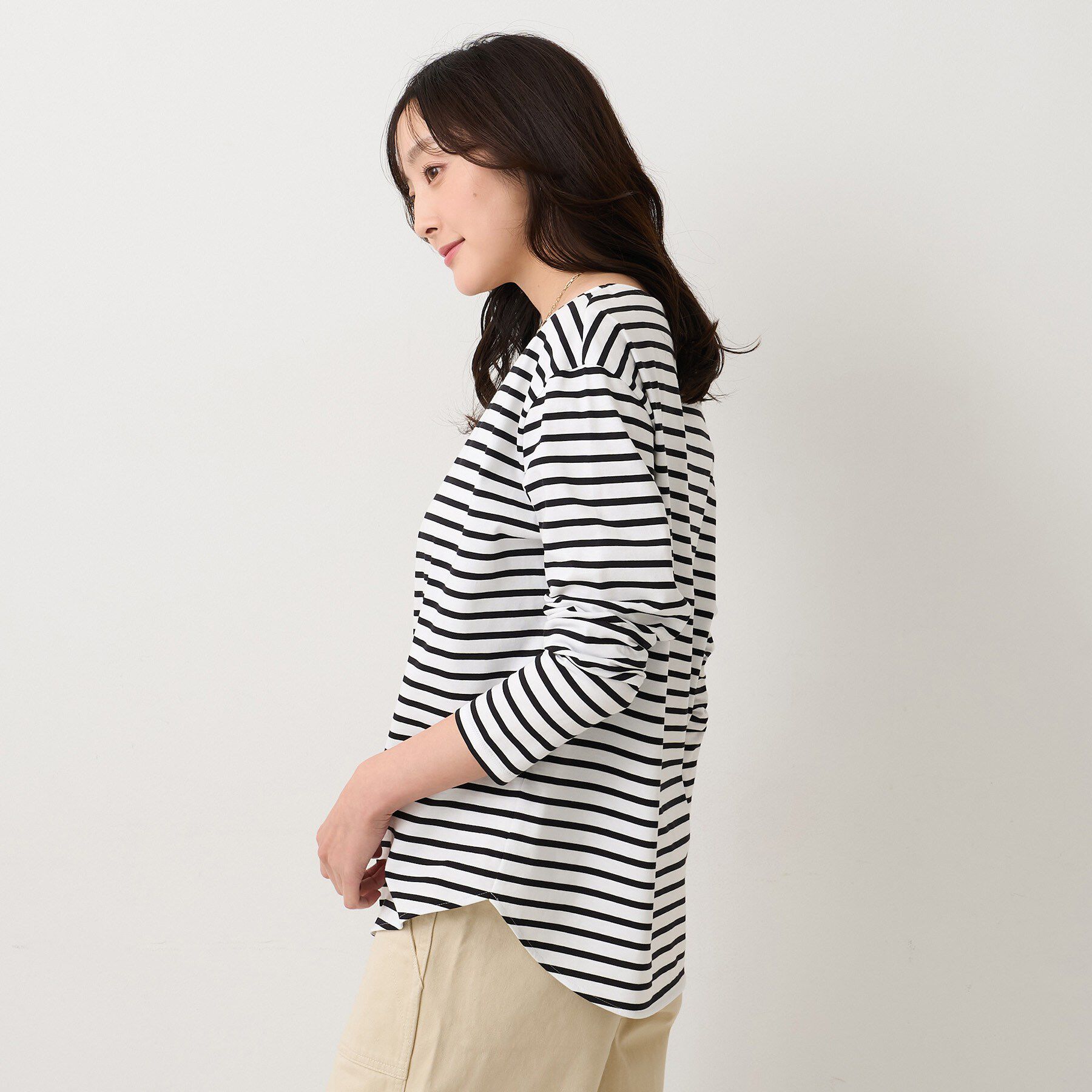 UNTITLED「【洗える/レイヤードTシャツ】ラウンドテールジャージプルオーバー」|Tシャツ・カットソー|