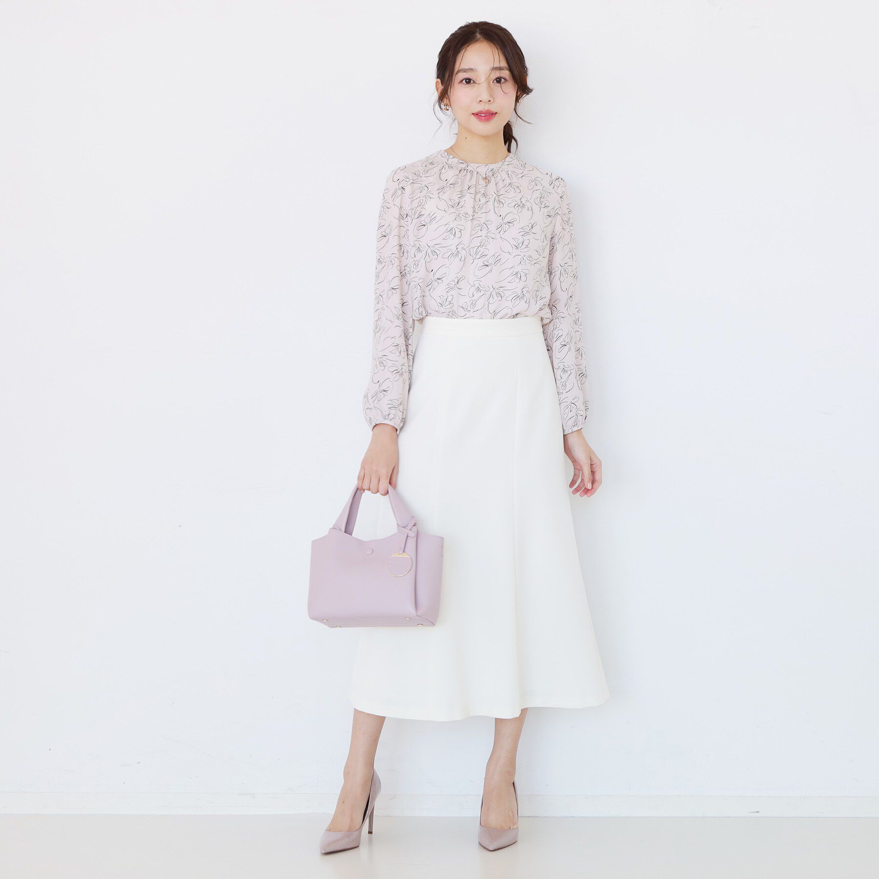 COUP DE CHANCE「【手洗い可／日本製】花柄モックネックブラウス」|シャツ・ブラウス|