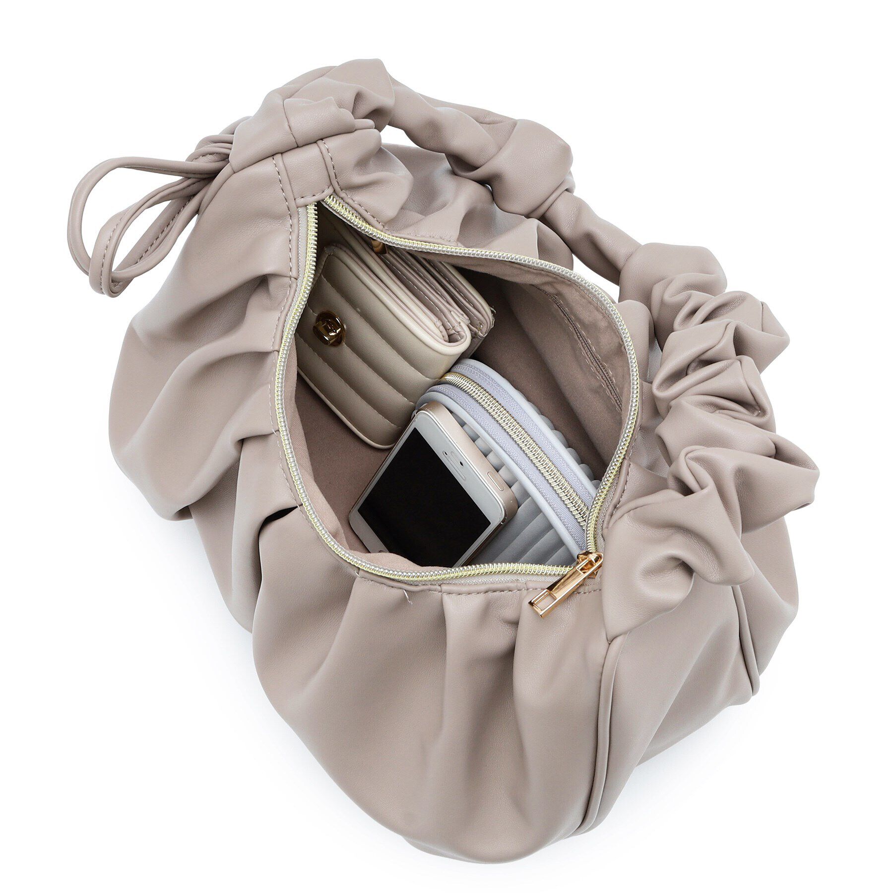 Reflect「【トレンドアイテム／持ち手の長さ調節可能】シャーリングハンドルバッグ」|ショルダー・メッセンジャー|