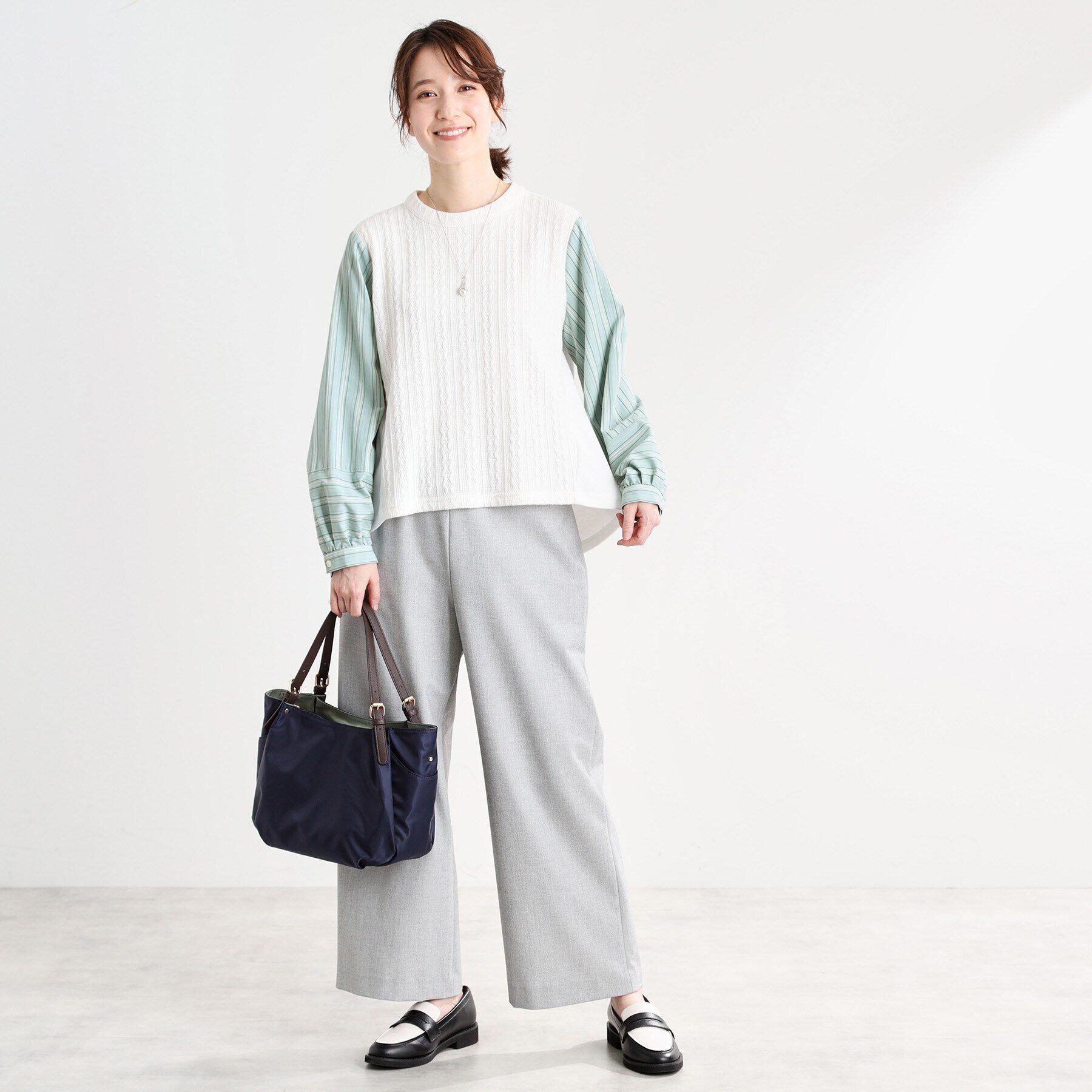 Reflect「【夏SALE／E‐QUALITY／洗える】異素材ミックスプルオーバー」|Tシャツ・カットソー|