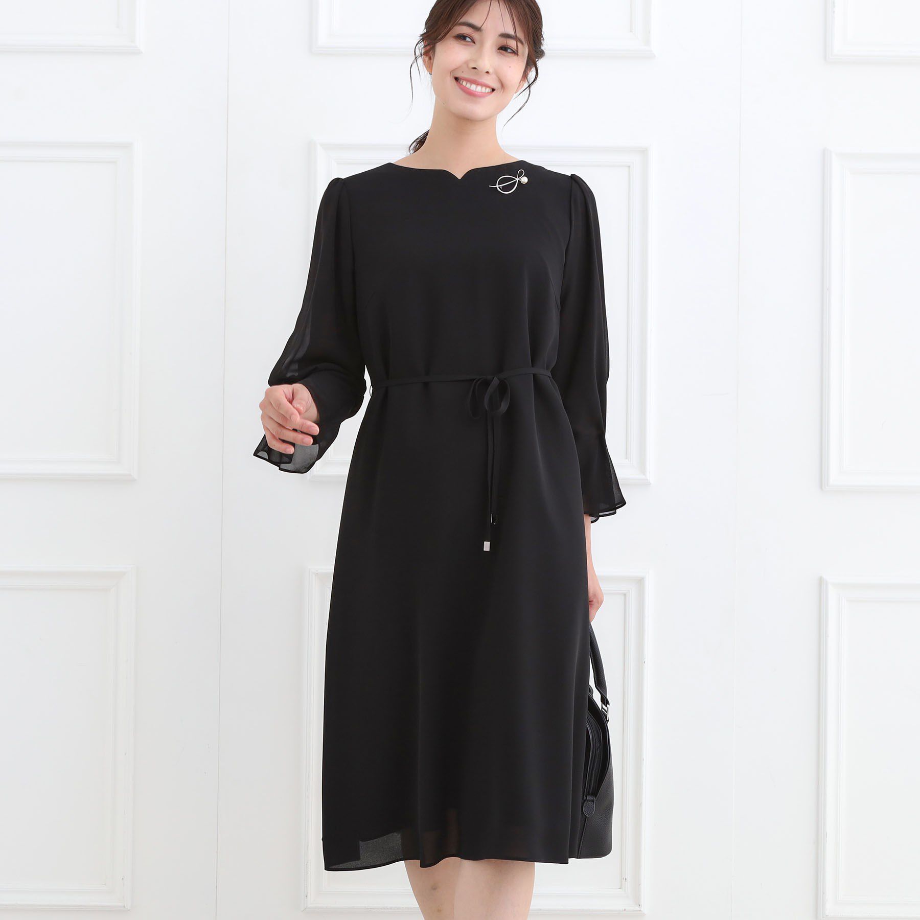 Reflect「【フォーマル／入卒／付属リボン付き】スリーブデザインジョーゼットワンピース」|ワンピース|