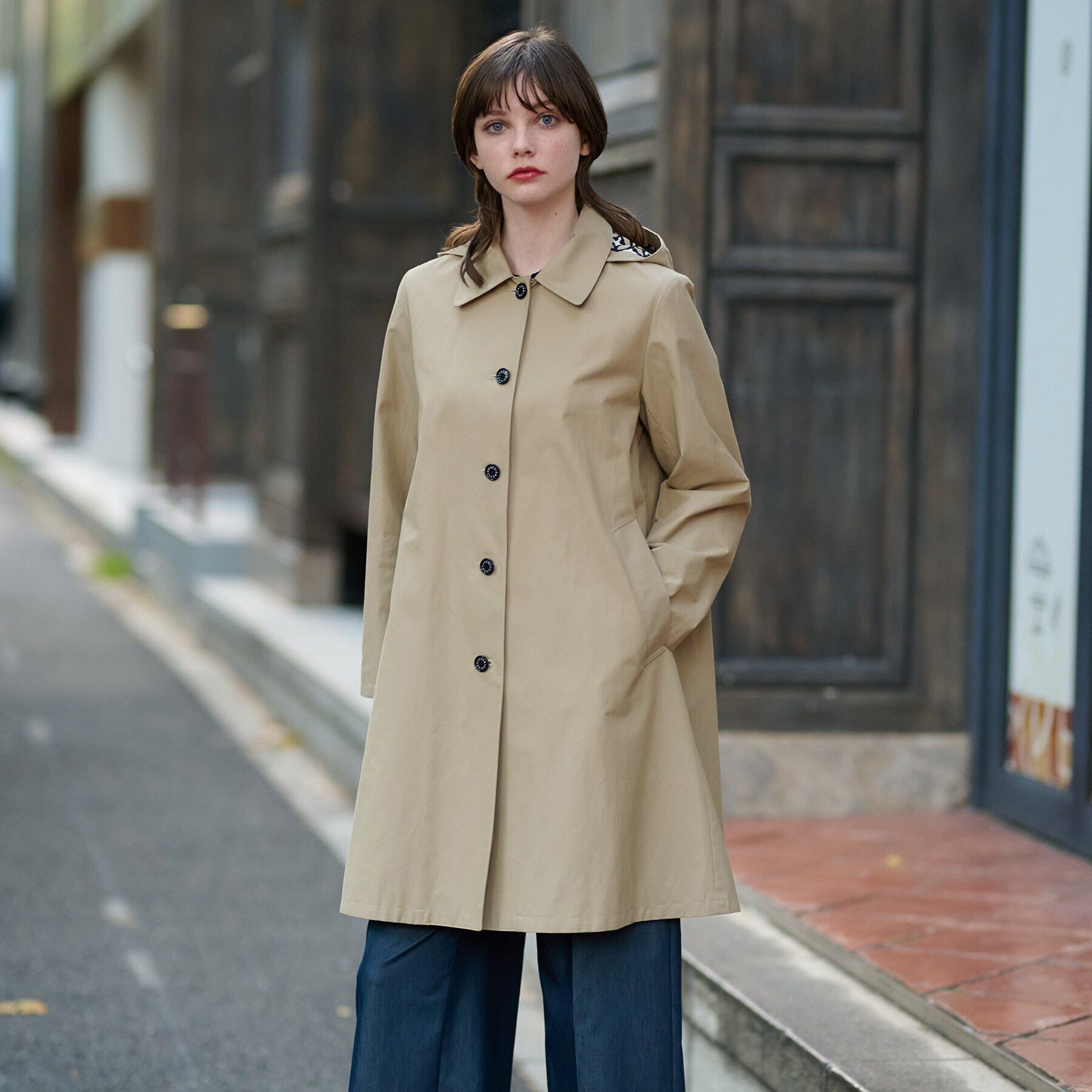 DRESSTERIOR「レインフードコート」|レインコート|