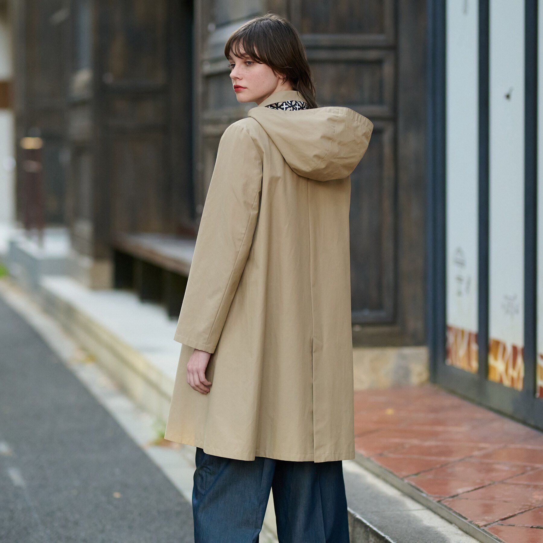 DRESSTERIOR「レインフードコート」|レインコート|