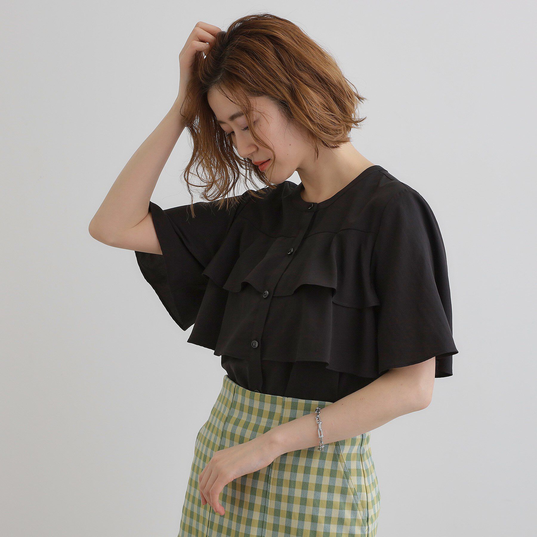 grove「甘さを抑えた大人のラッフルフリルブラウス」|シャツ・ブラウス|
