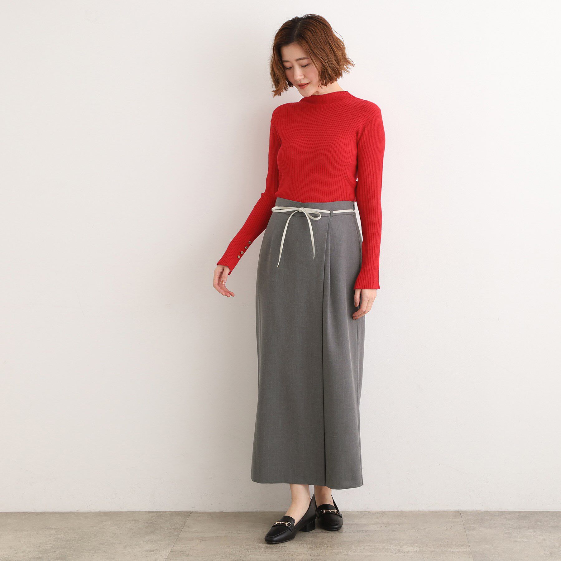 grove「合皮ベルト付きナロースカート」|スカート|
