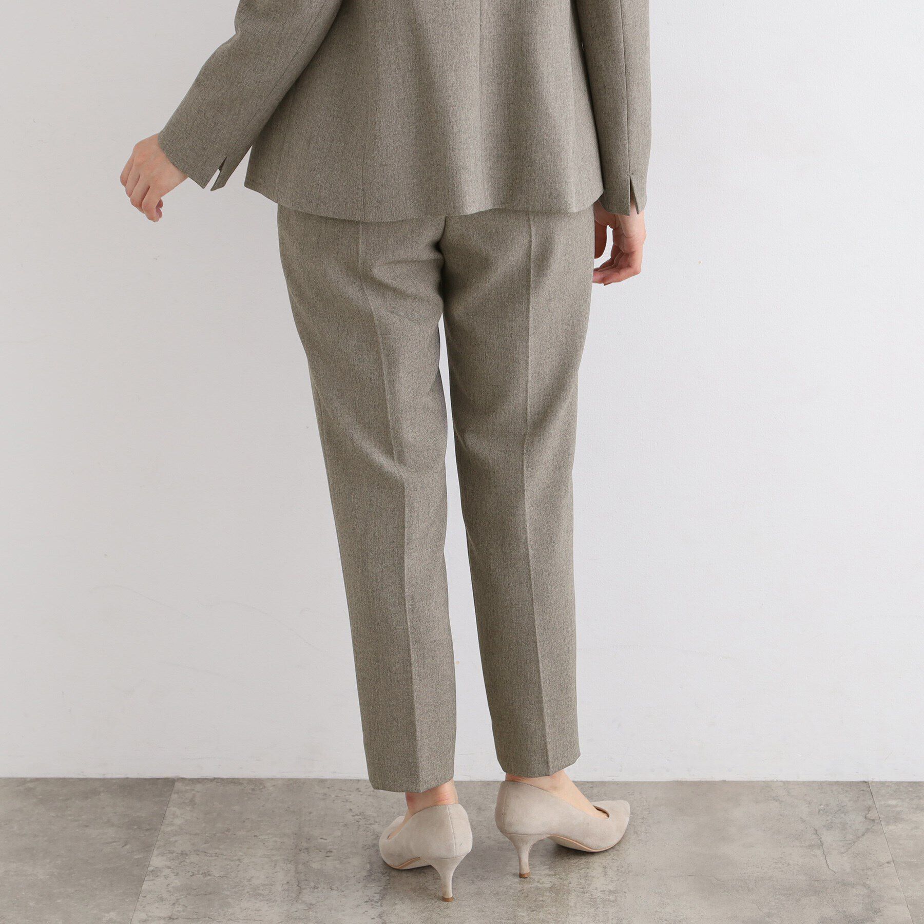 INDIVI「【定番スーツ／洗える／メランジ】ウールライクタックテーパードパンツ」|スーツ|