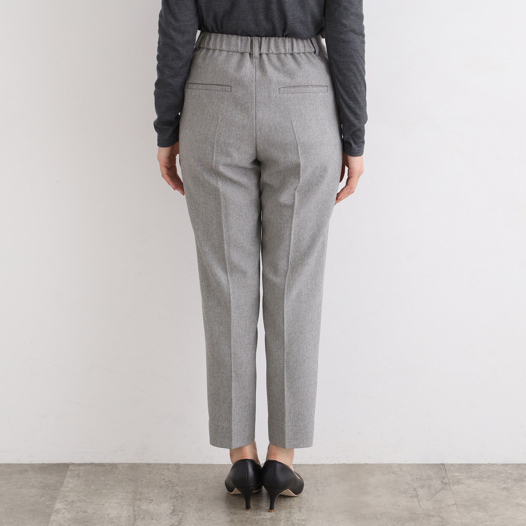 INDIVI「【定番スーツ／洗える／メランジ】ウールライクタックテーパードパンツ」|スーツ|