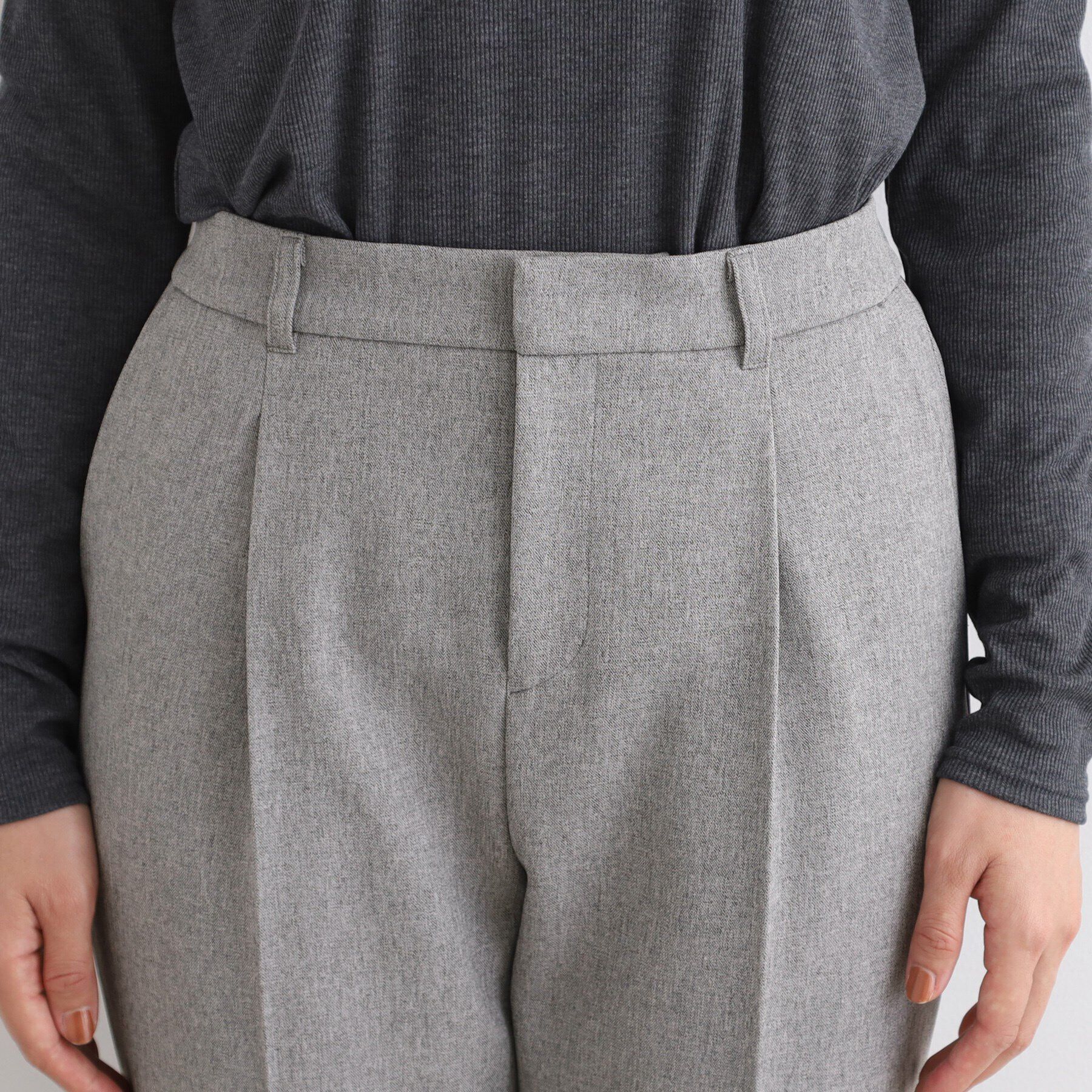 INDIVI「【定番スーツ／洗える／メランジ】ウールライクタックテーパードパンツ」|スーツ|