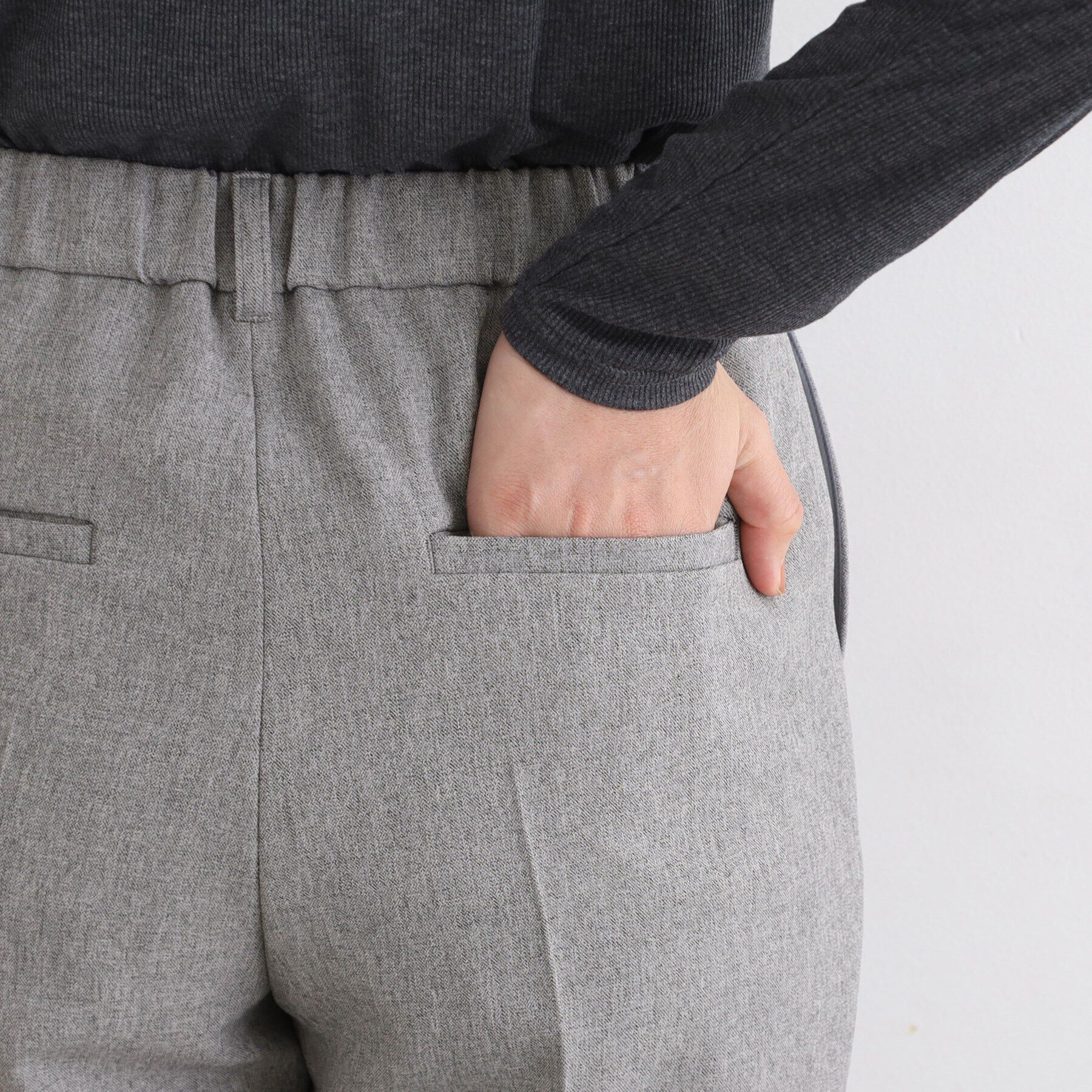 INDIVI「【定番スーツ／洗える／メランジ】ウールライクタックテーパードパンツ」|スーツ|