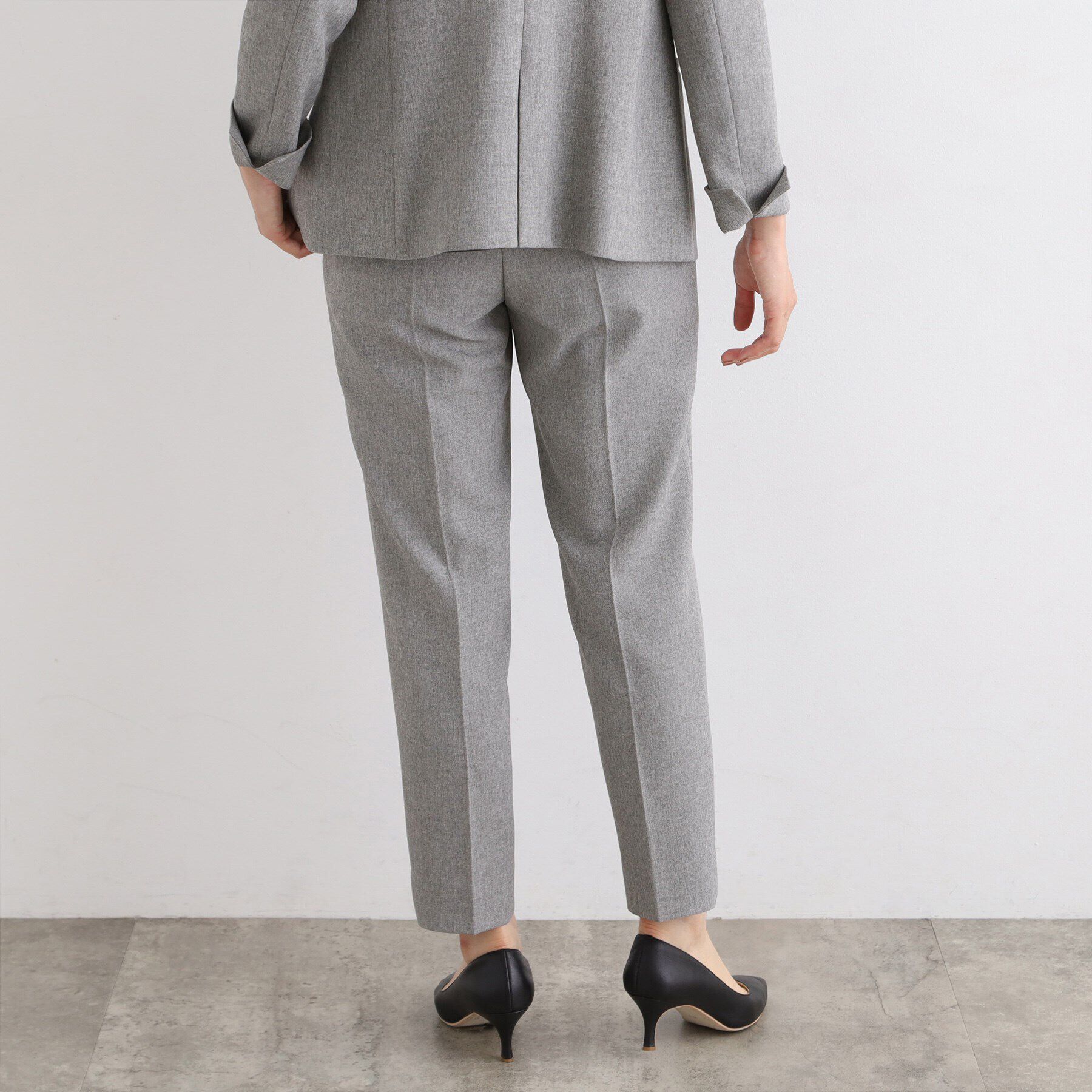 INDIVI「【定番スーツ／洗える／メランジ】ウールライクタックテーパードパンツ」|スーツ|