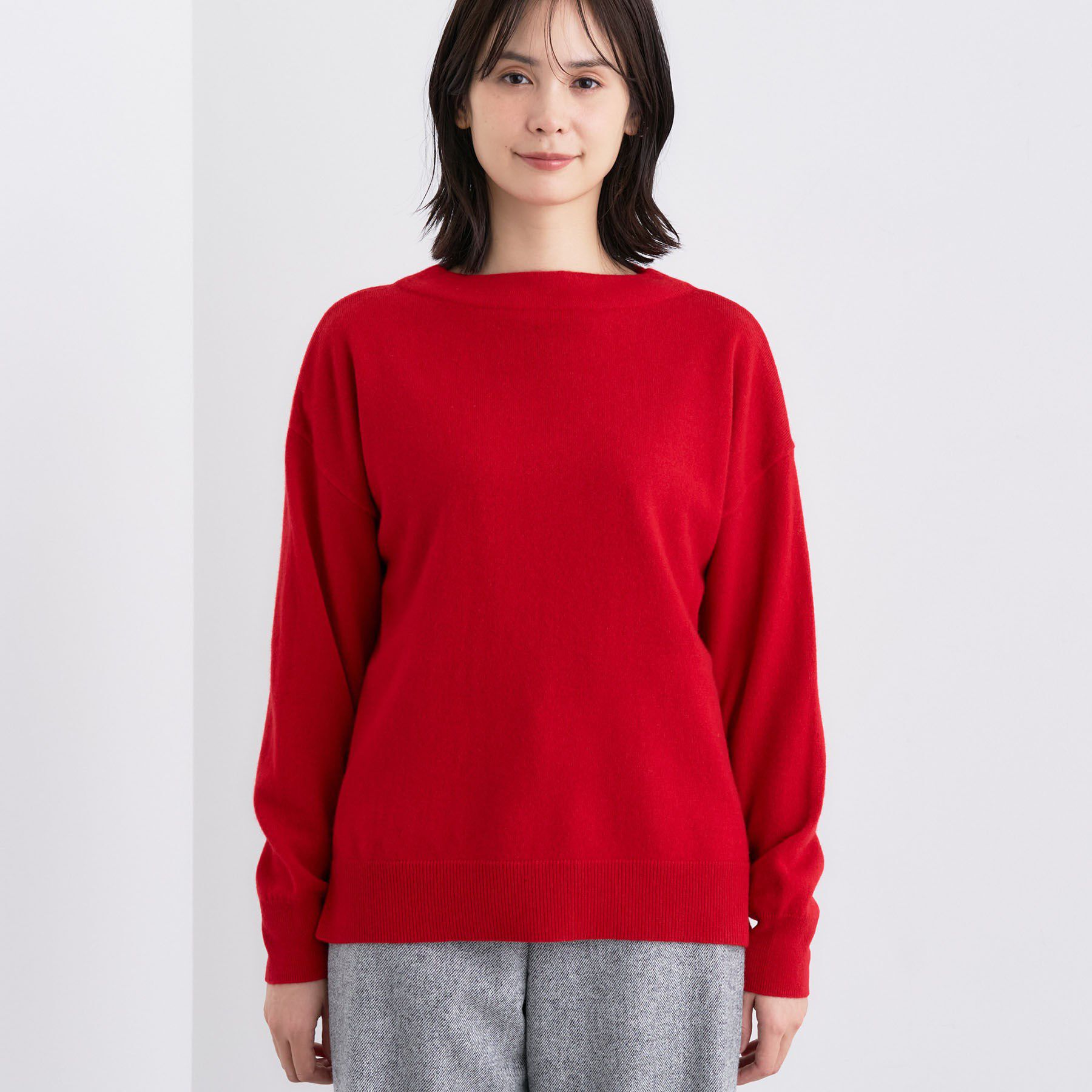 INDIVI「【洗える／カシミヤ混】ボトルネック ドルマンスリーブニット」|ニット・セーター|