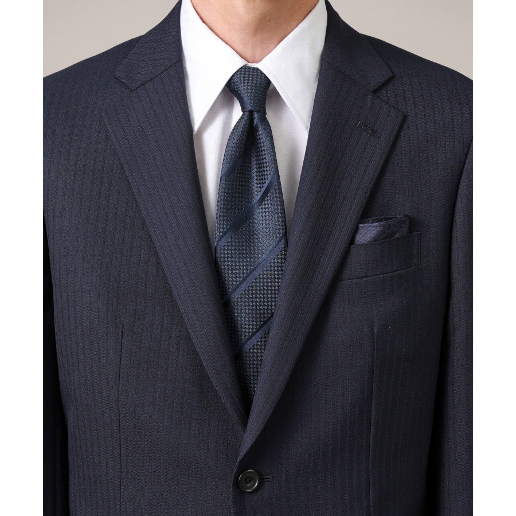 TAKEO KIKUCHI「【京都丹後】タッサー バスケット ストライプ ネクタイ」|ネクタイ・蝶ネクタイ|ネイビー(394)