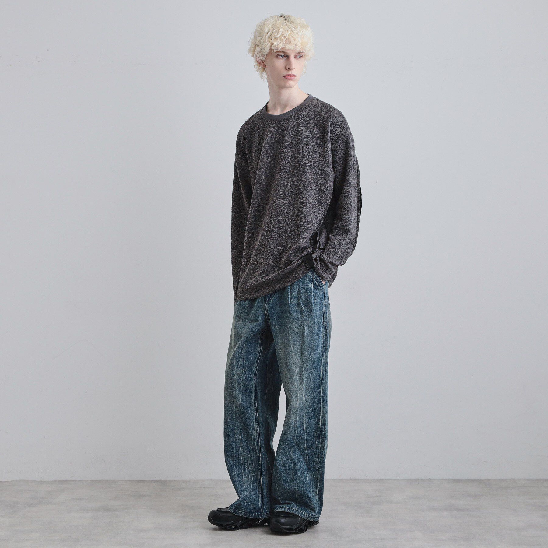 tk.TAKEO KIKUCHI「ワイドストレートレッグデニム」|デニム|