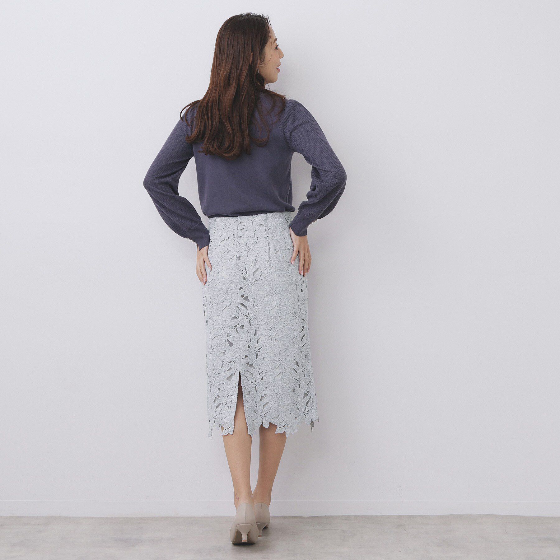 index「フラワーレースタイトスカート【洗濯機OK】」|スカート|