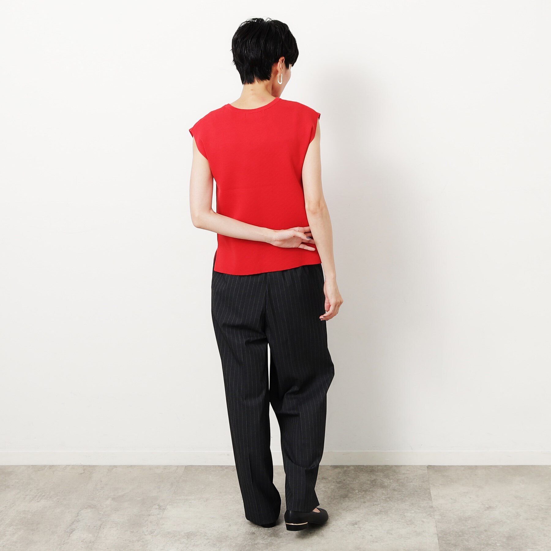 OPAQUE.CLIP「クルーネックフレンチスリーブニット【洗濯機洗い可】」|ニット・セーター|