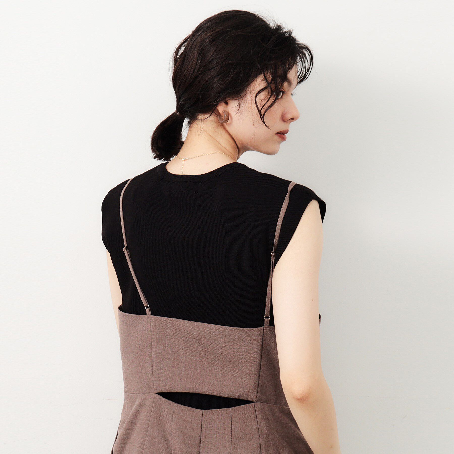 OPAQUE.CLIP「クルーネックフレンチスリーブニット【洗濯機洗い可】」|ニット・セーター|