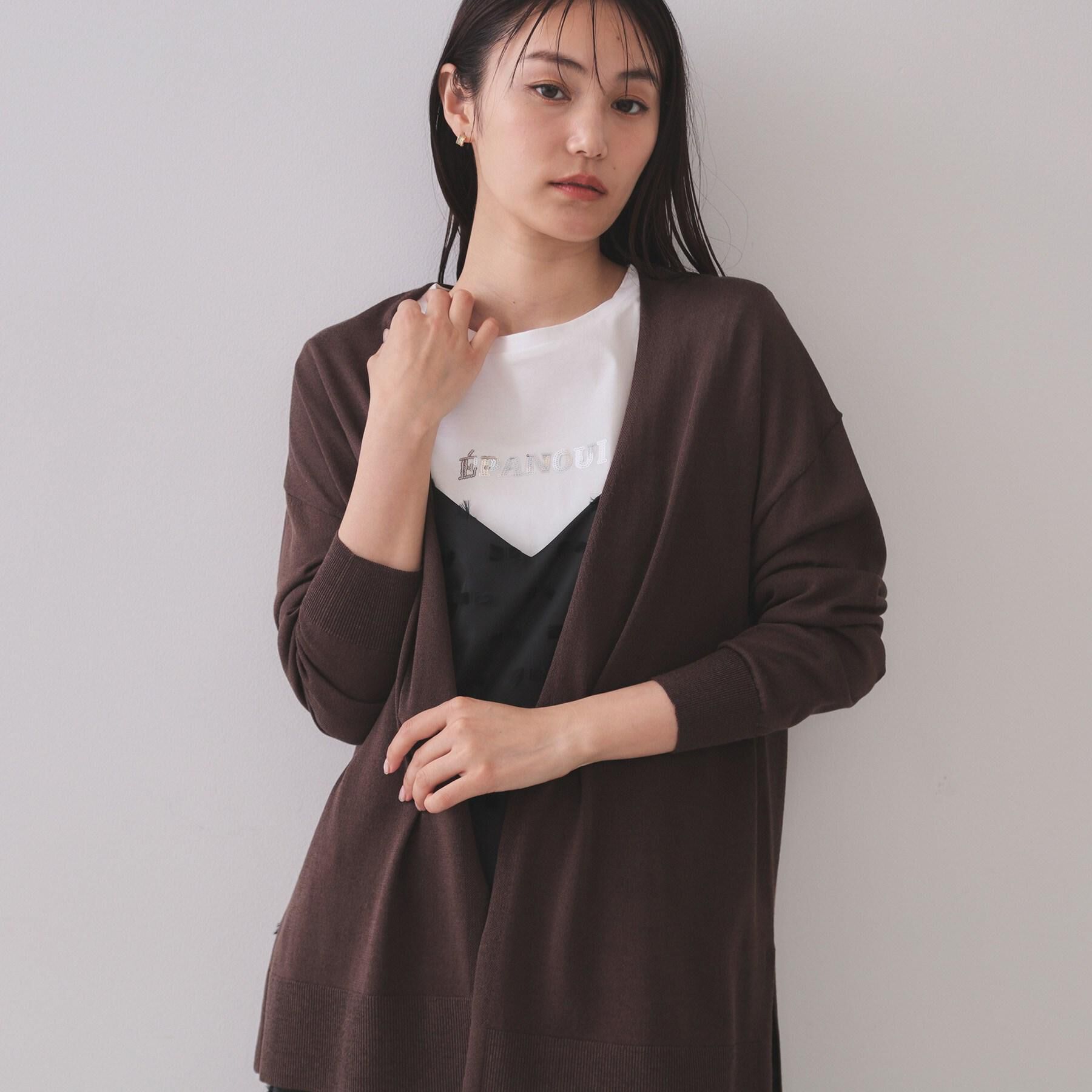 OPAQUE.CLIP「ミドル丈ニットカーディガン【抗ピル/洗濯機洗い可/接触冷感】」|カーディガン|