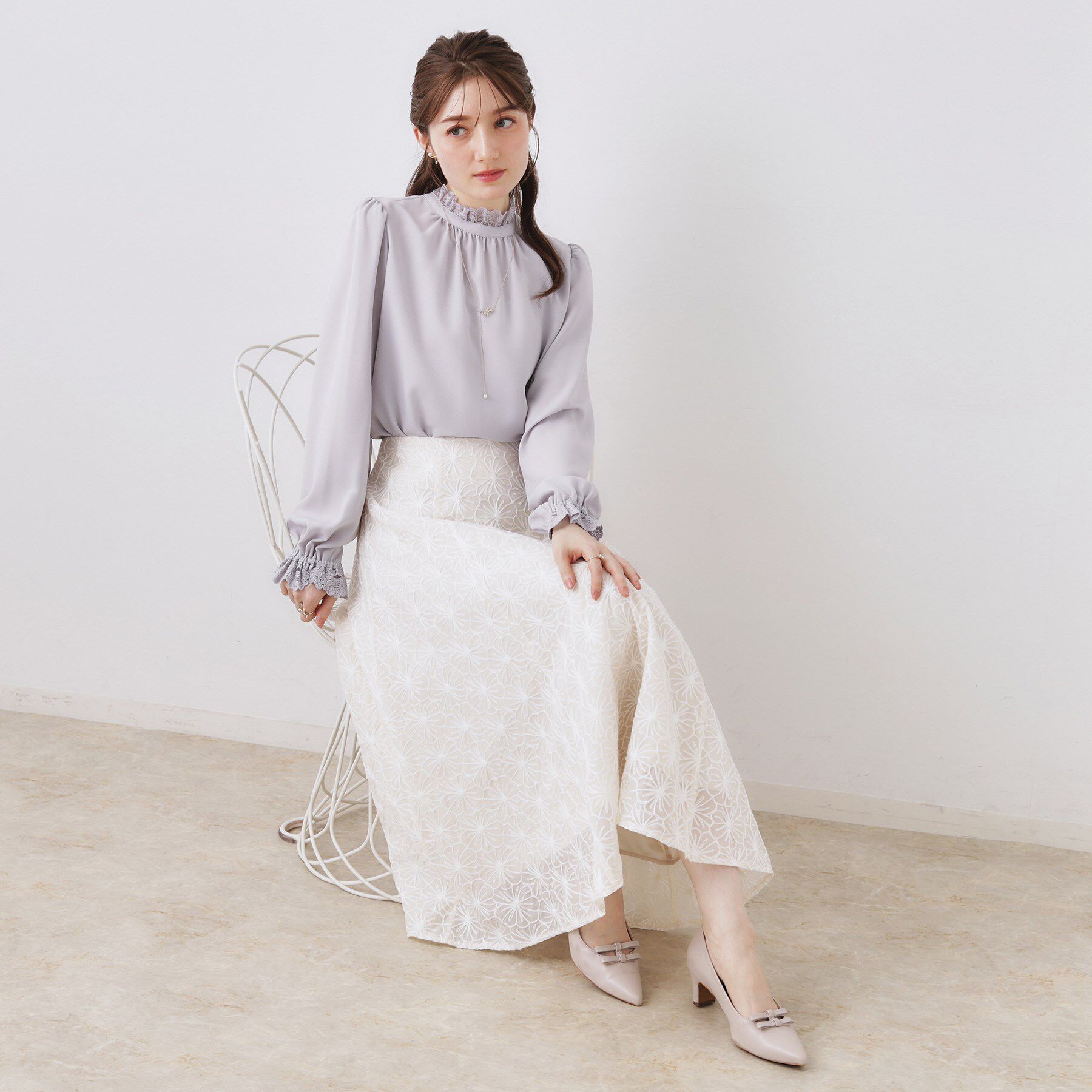 Couture broach「【前後2WAY】エンブロレースブラウス」|シャツ・ブラウス|