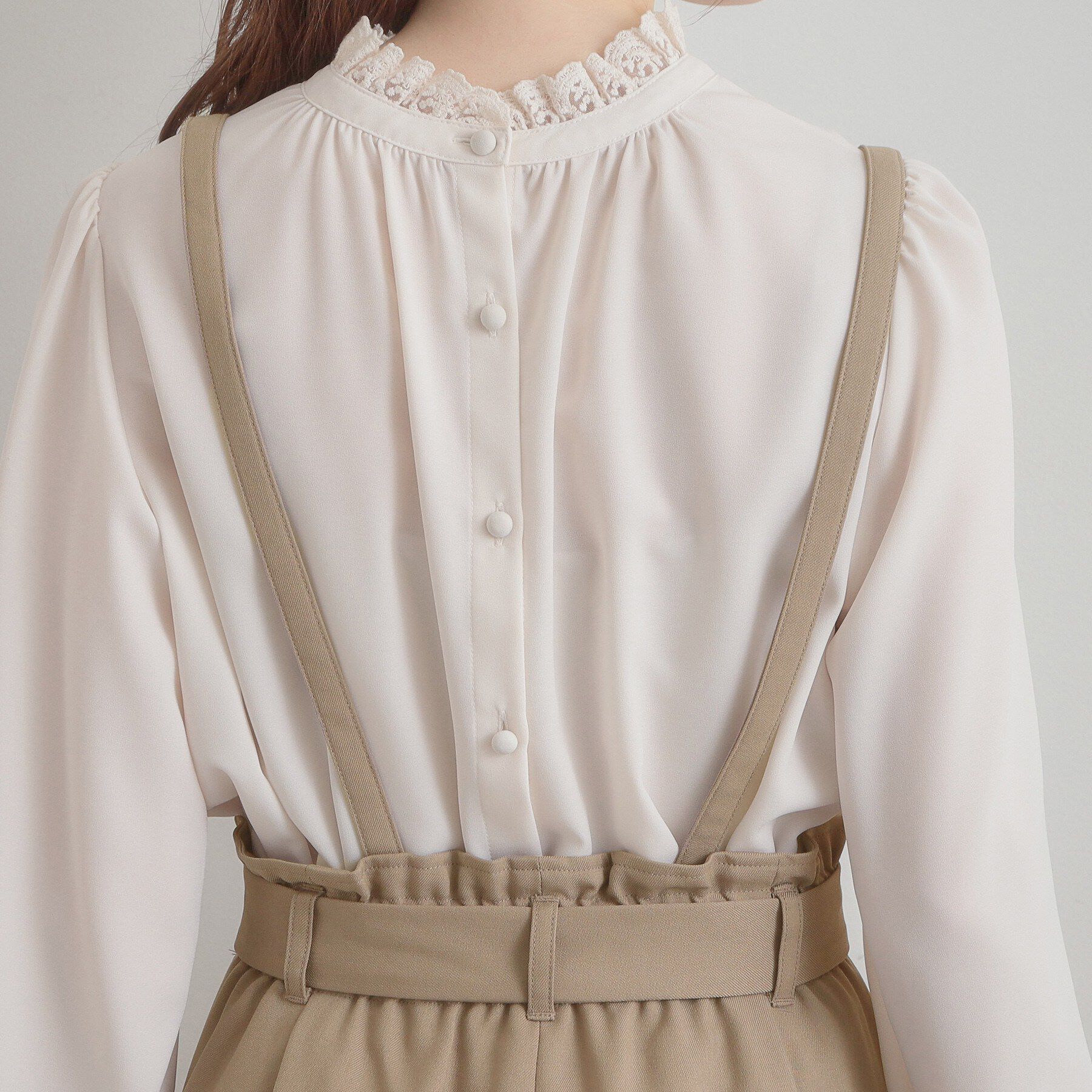 Couture broach「【洗える・通勤】ウエストリボン サスペンダー付きワイドパンツ」|その他|