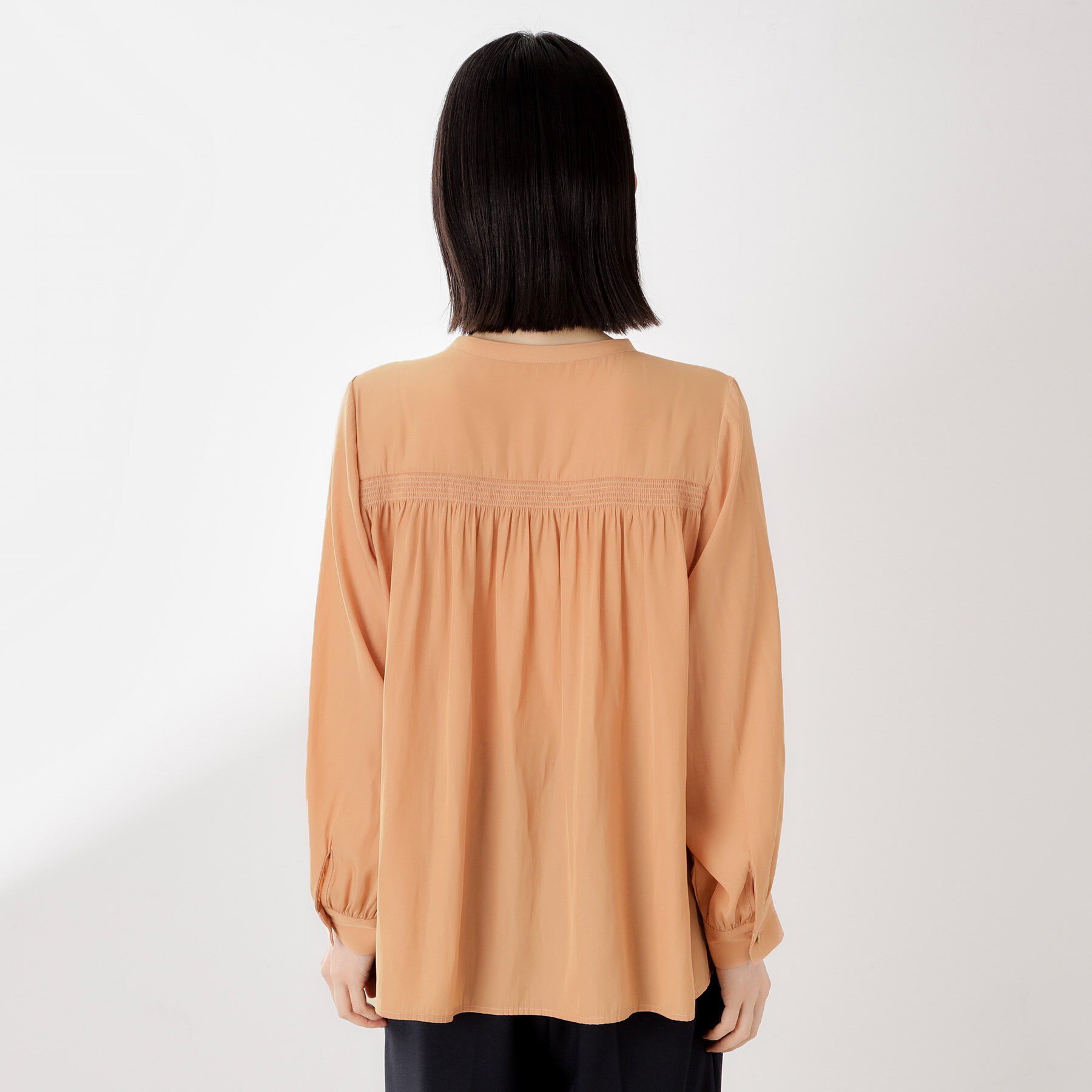 THE SHOP TK「ヴィンテージサテンギャザーシャツ」|シャツ・ブラウス|