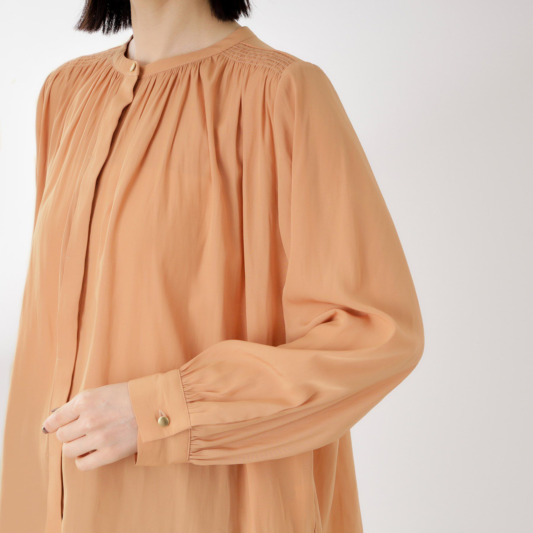 THE SHOP TK「ヴィンテージサテンギャザーシャツ」|シャツ・ブラウス|