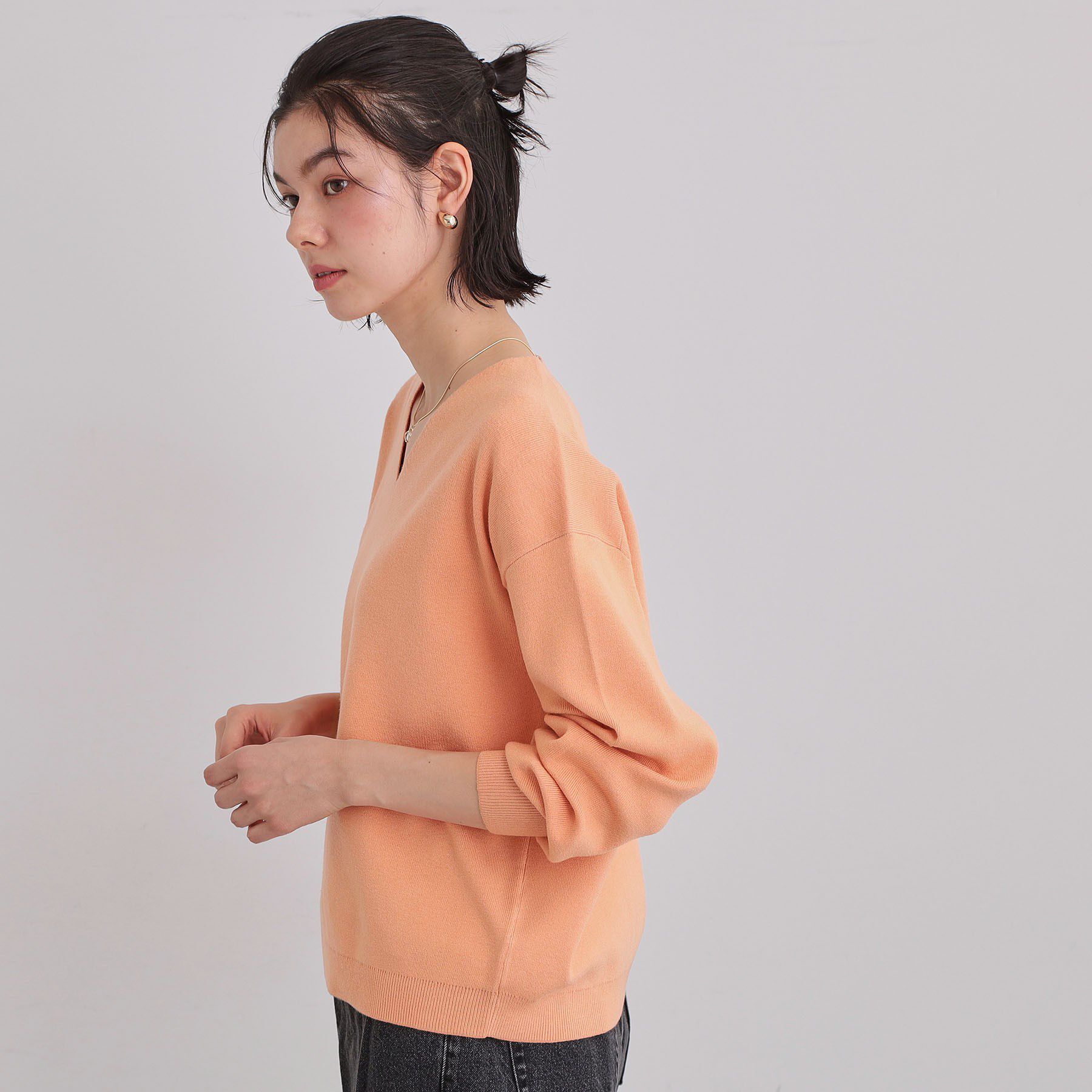 THE SHOP TK「【上品見えが叶う】Vネックニット/蓄熱/毛玉になりにくい/洗濯機OK」|ニット・セーター|