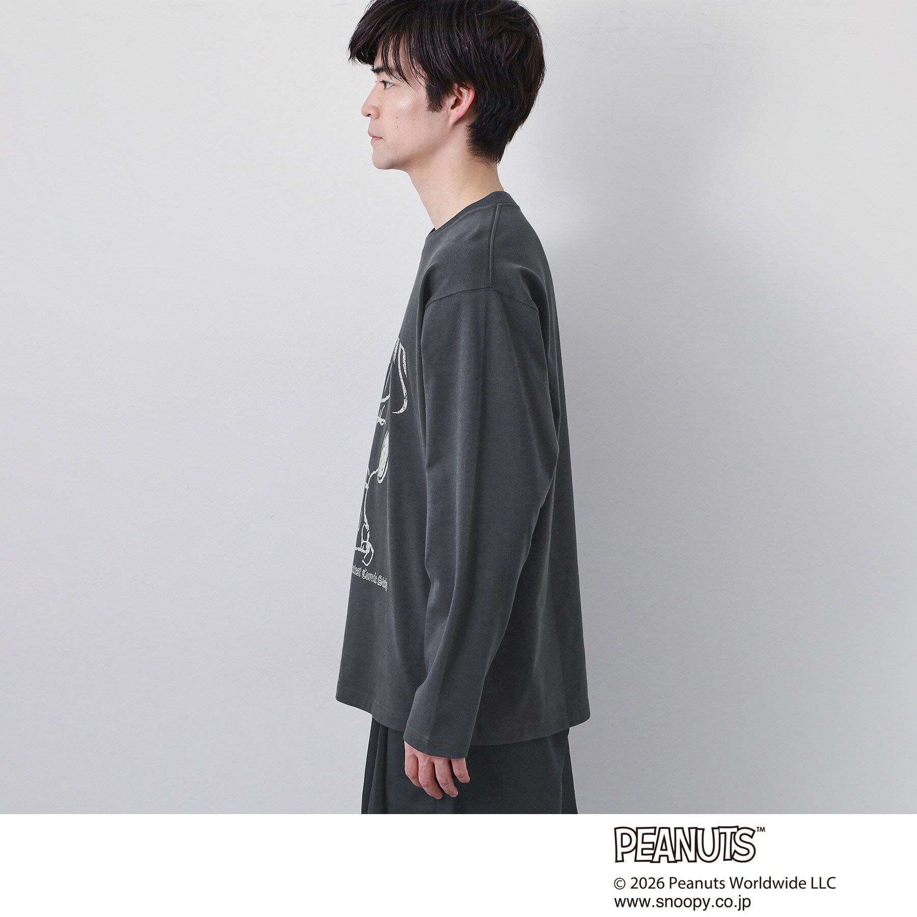 THE SHOP TK「PEANUTS ／ ピーナッツ スヌーピー ヴィンテージ風プリント長袖Tシャツ」|Tシャツ・カットソー|