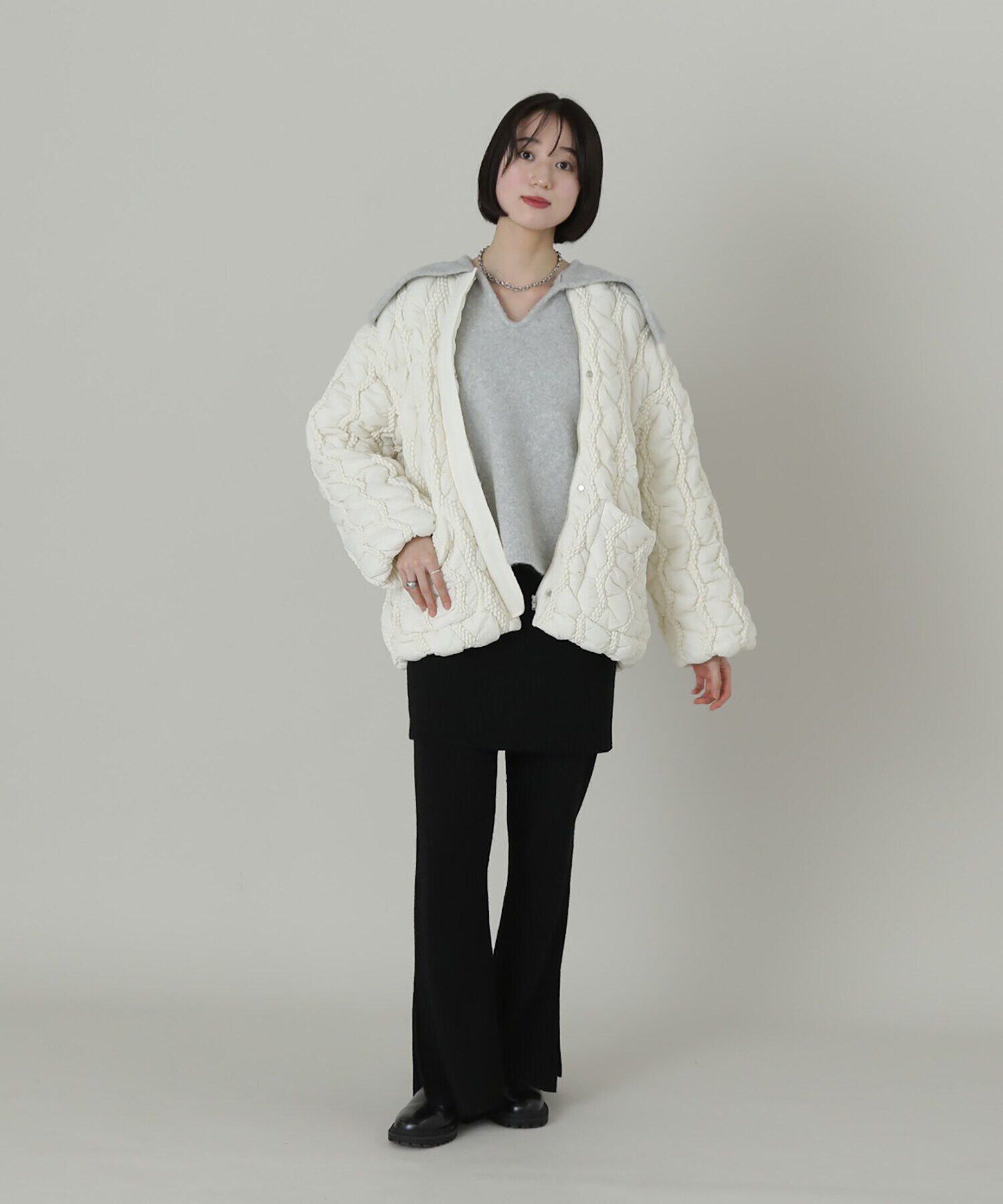  「ワイドリブニットスカートパンツセット」|その他|