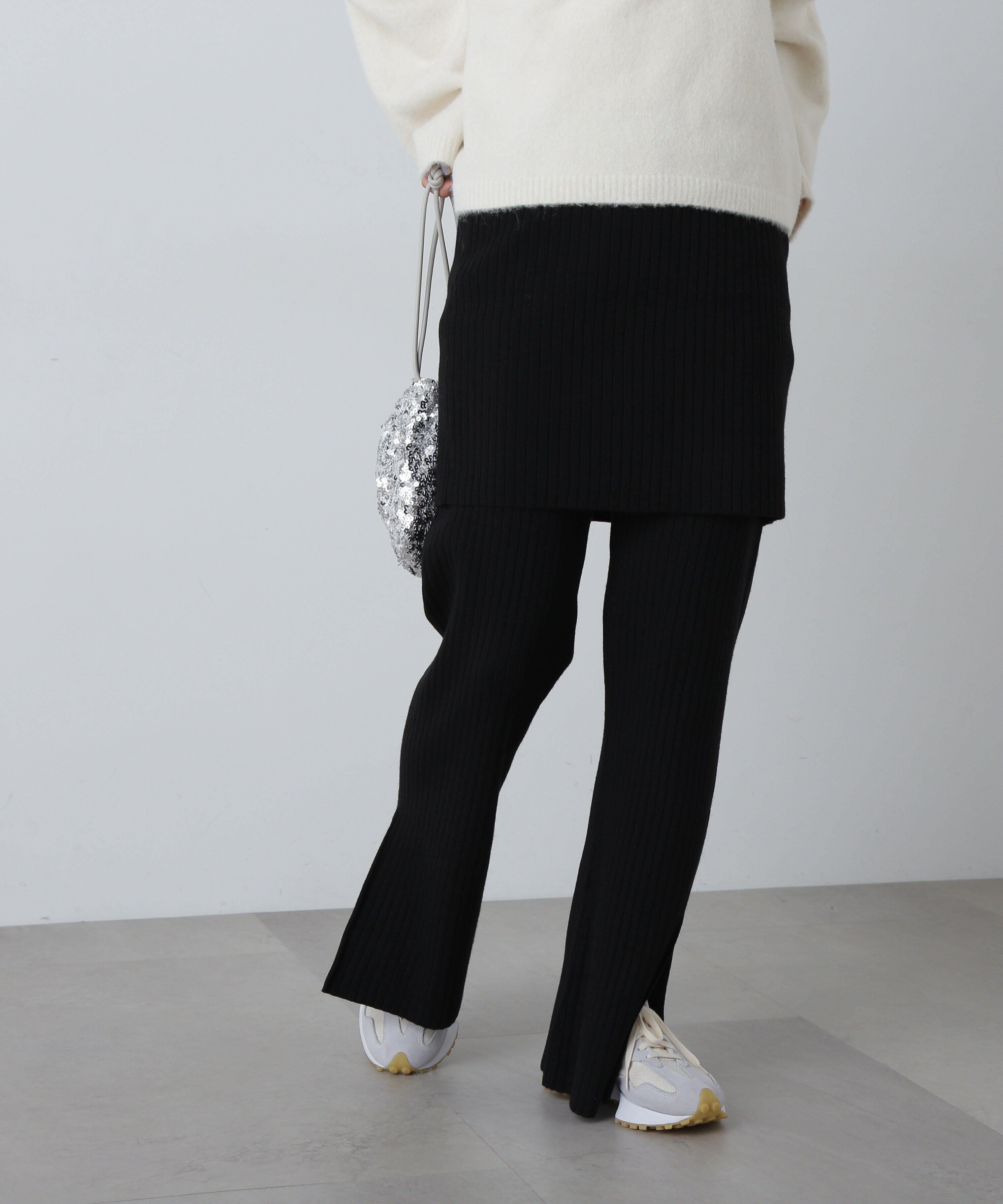  「ワイドリブニットスカートパンツセット」|その他|