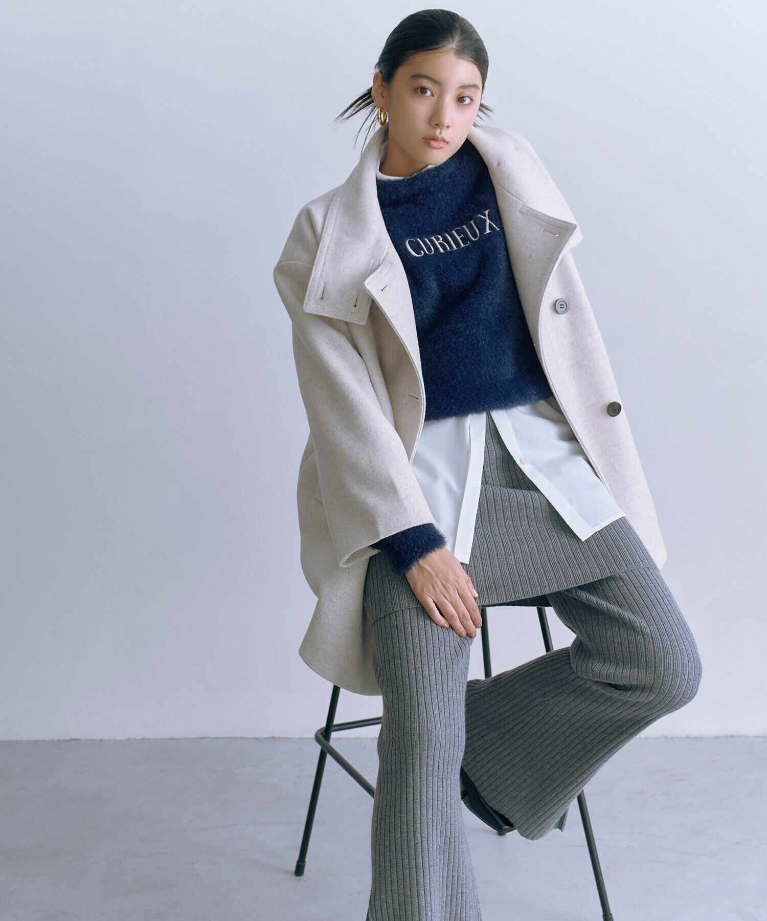  「ワイドリブニットスカートパンツセット」|その他|