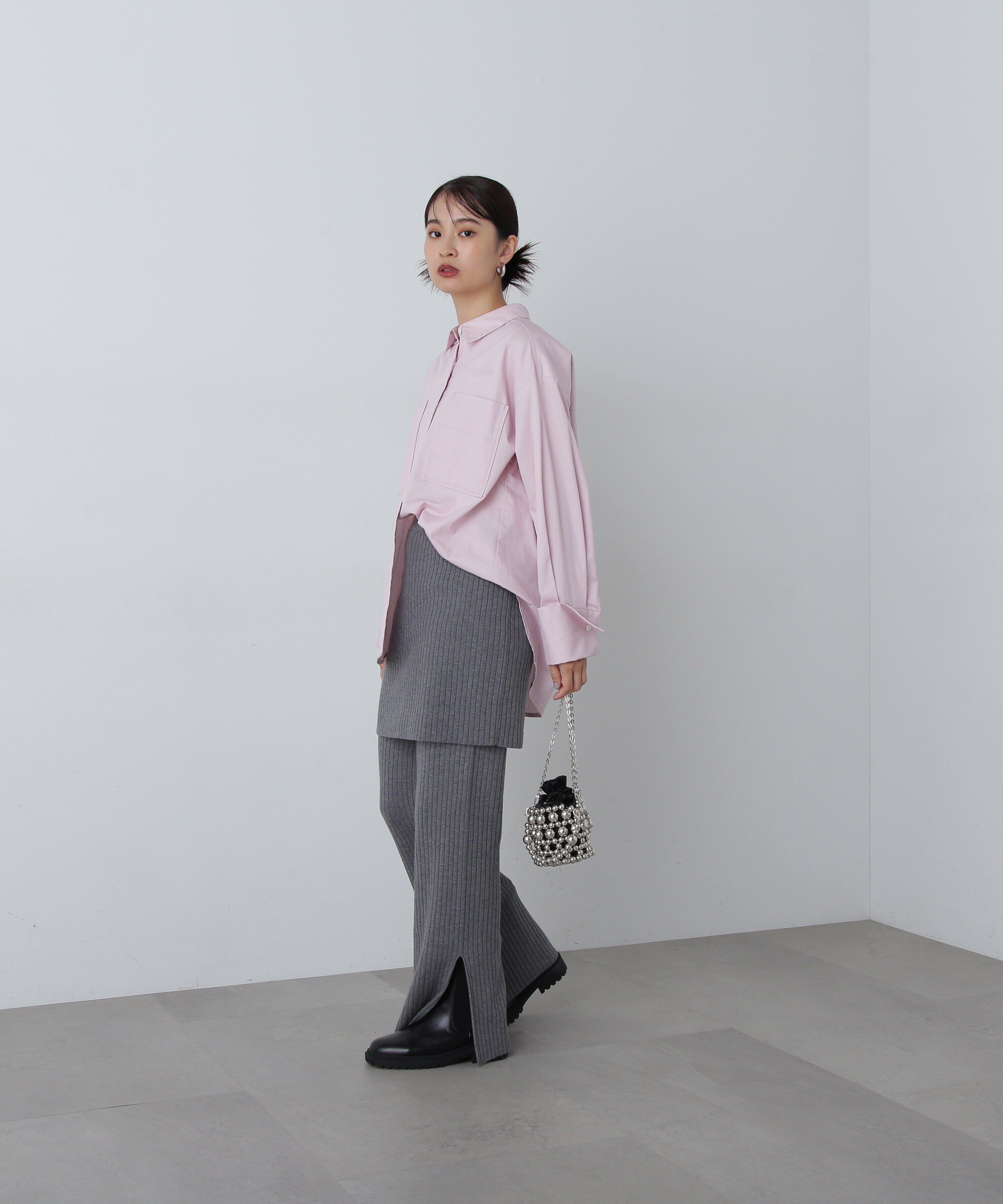  「ワイドリブニットスカートパンツセット」|その他|