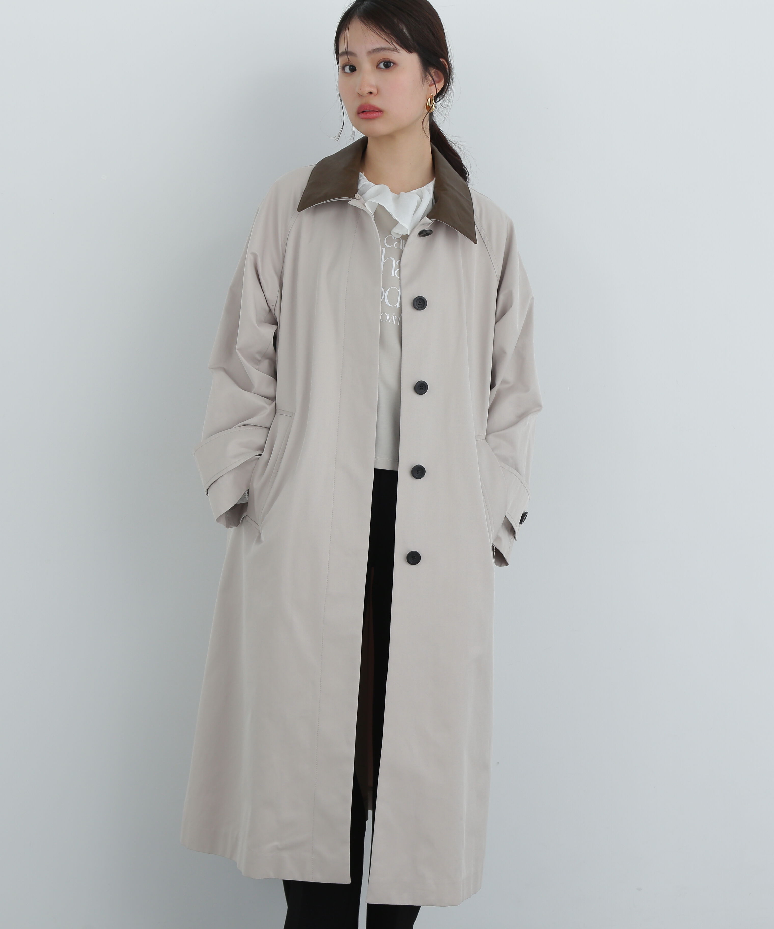  「2wayステンカラーコート」|その他|グレージュ