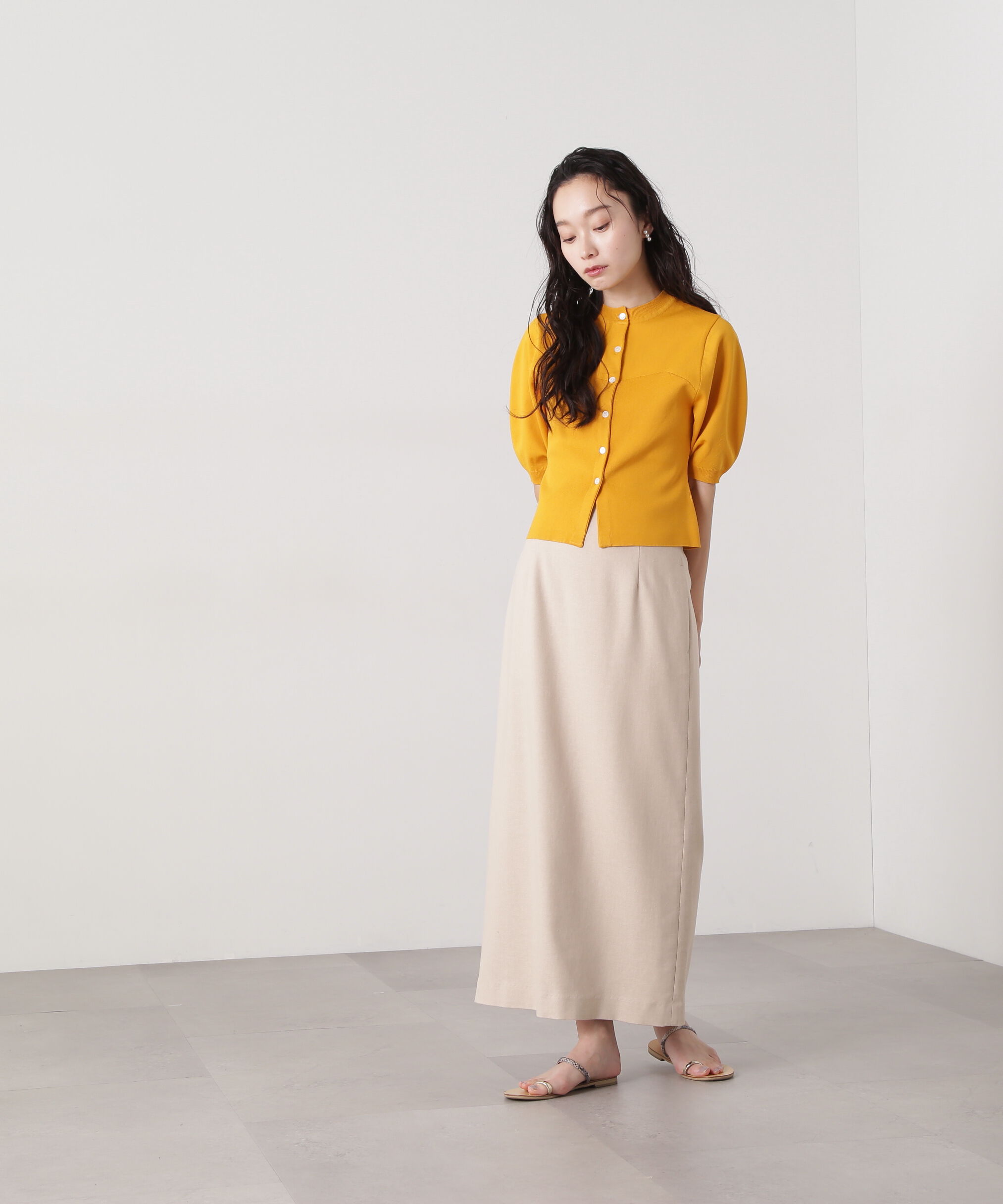  「麻混タイトスカート」|スカート|