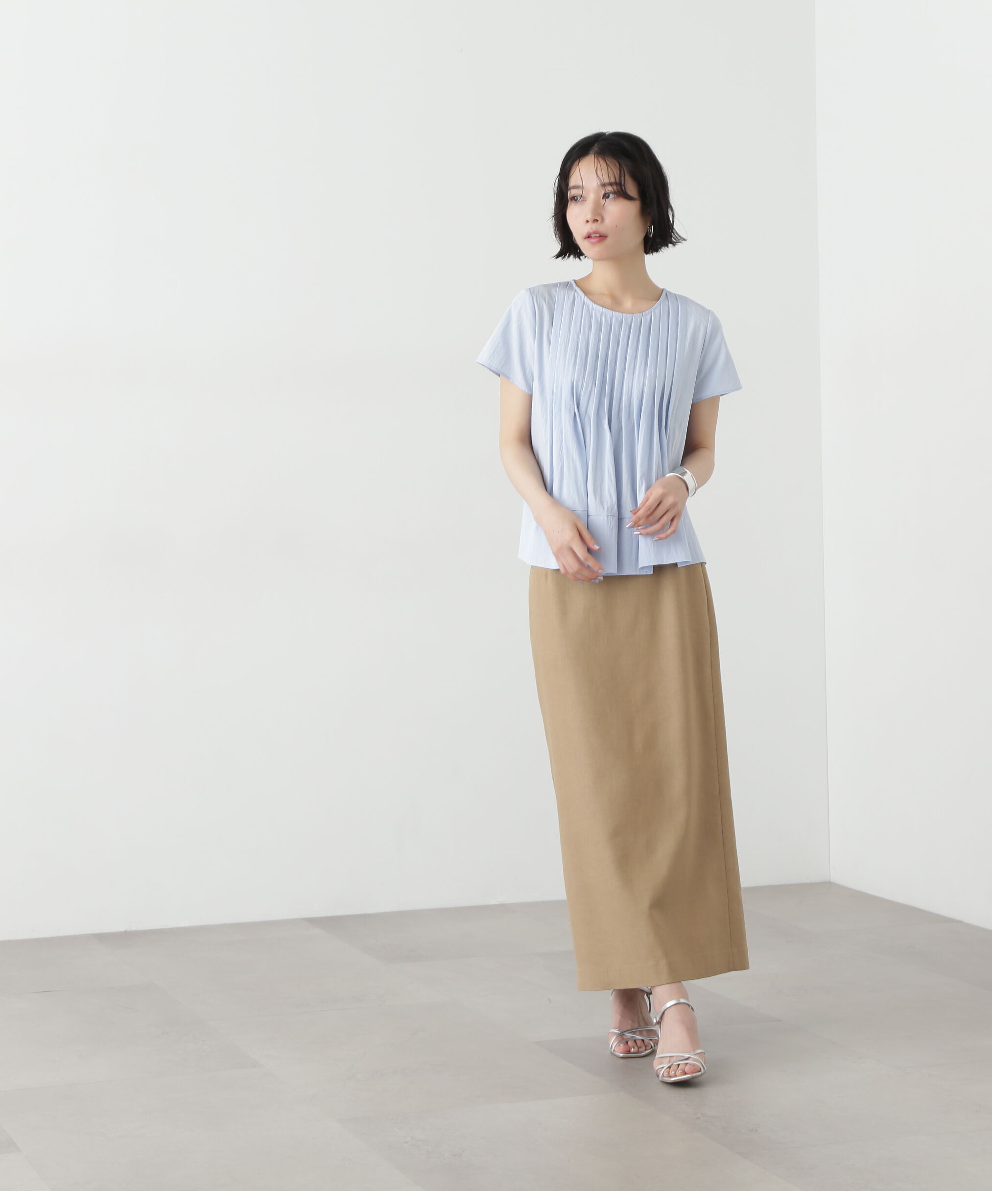  「麻混タイトスカート」|スカート|